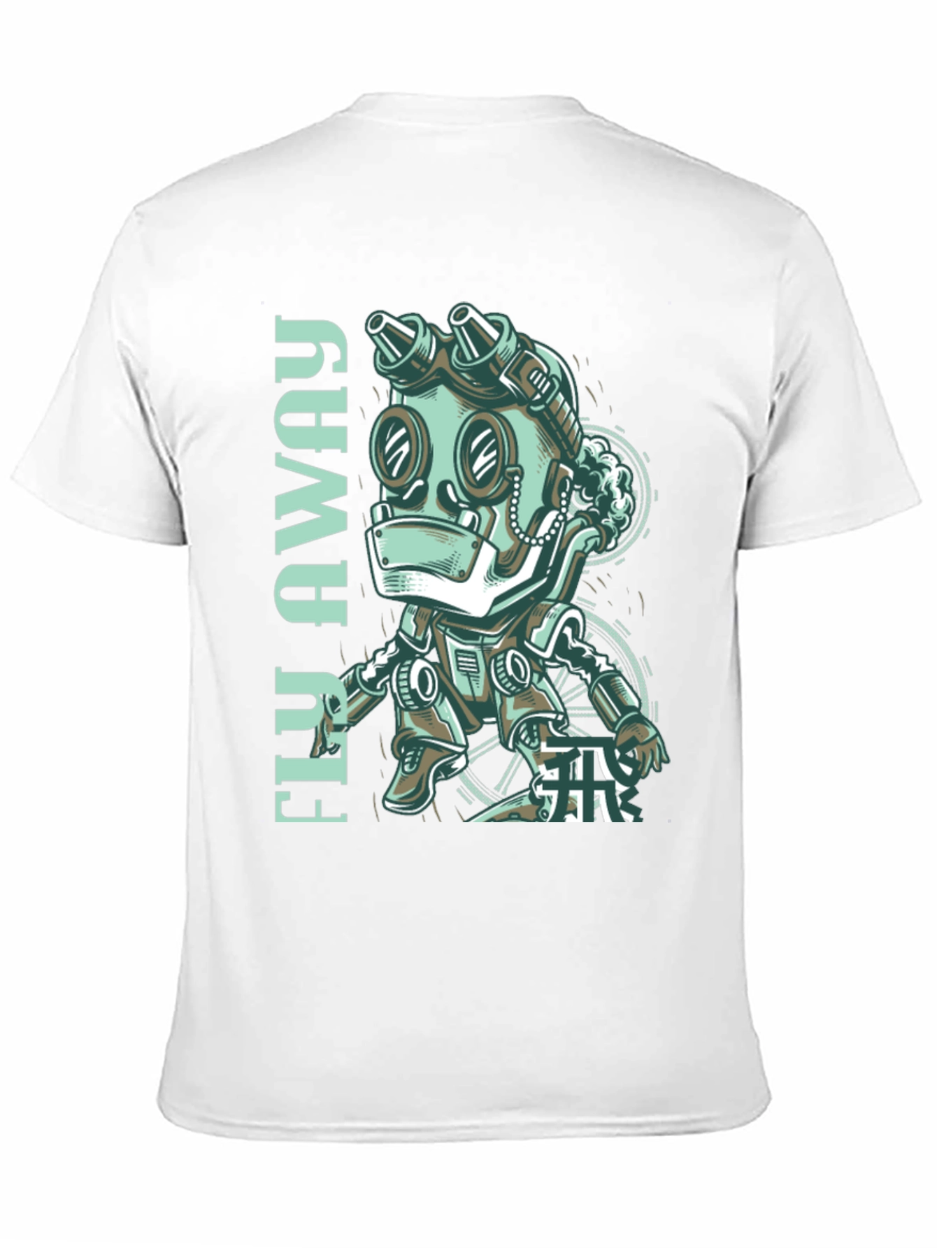Fly Away Robot Graphic Tee - Black