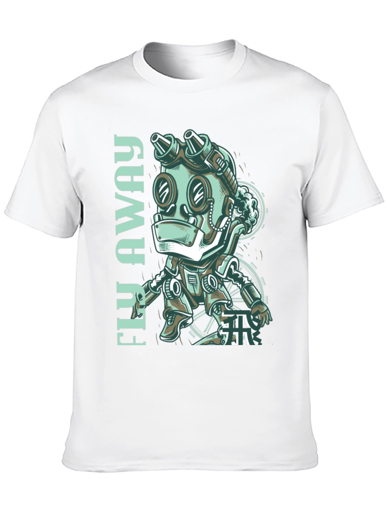 Fly Away Robot Graphic Tee - Black