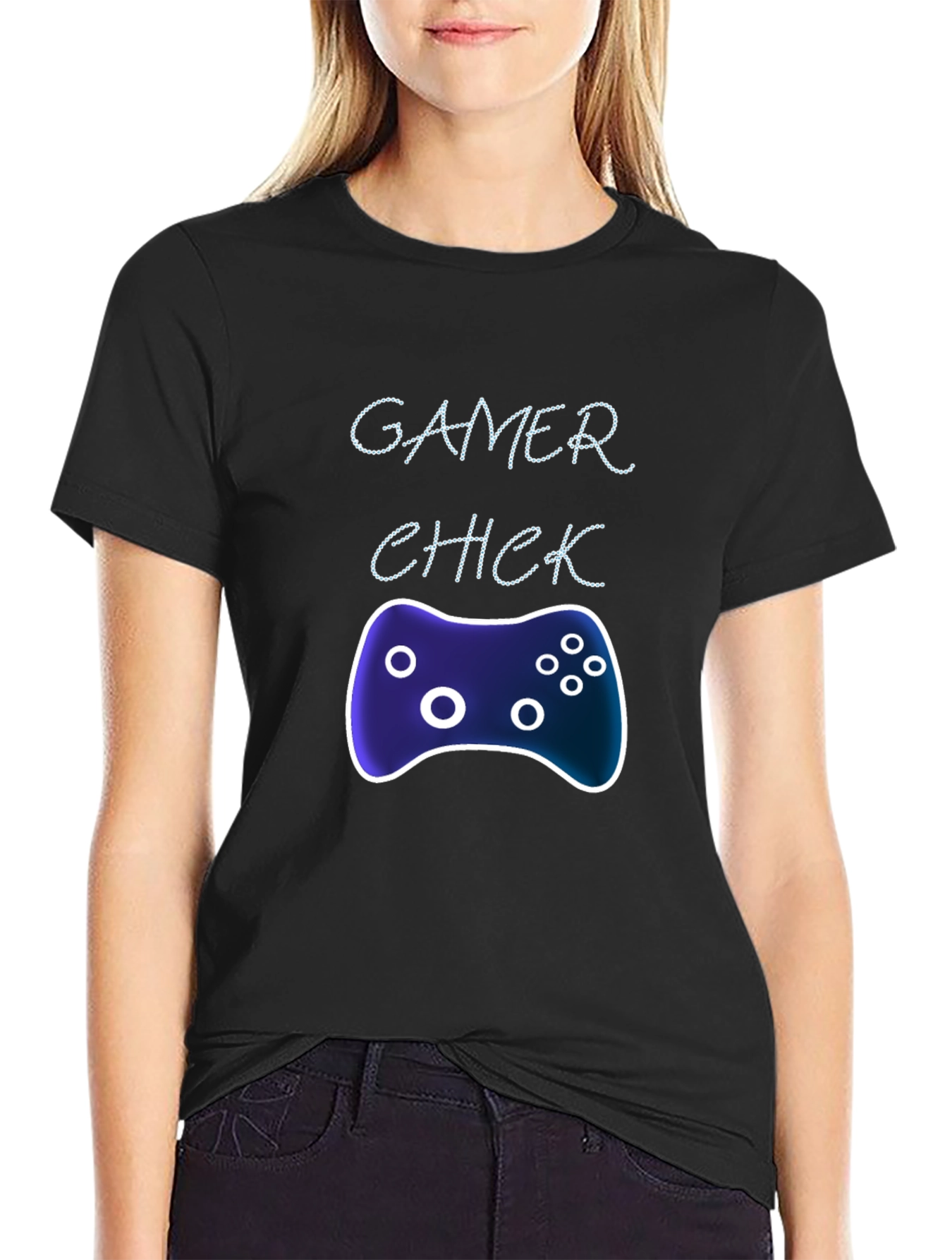 Gamer Chick Graphic Tee - Black Casual T-Shirt