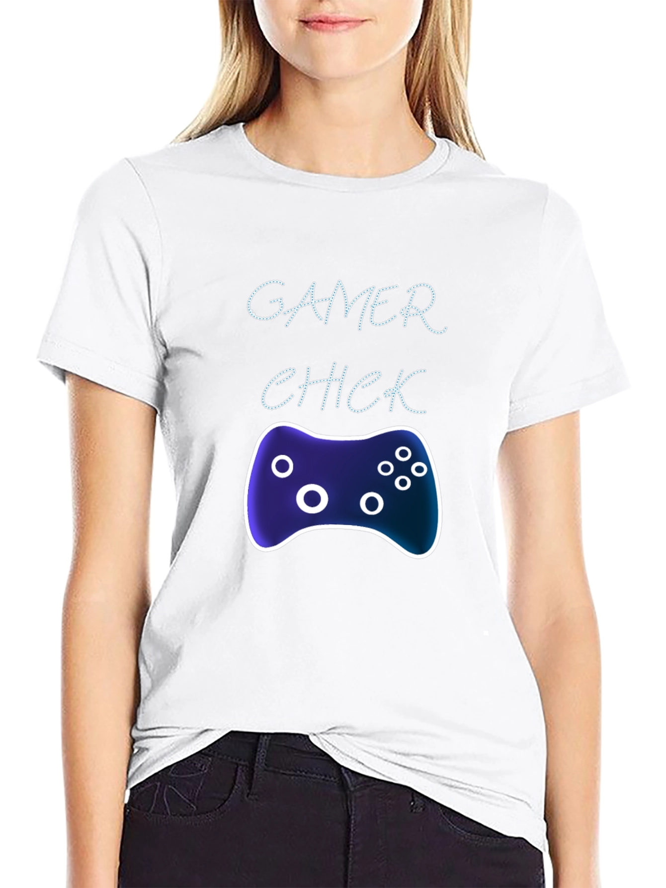 Gamer Chick Graphic Tee - Black Casual T-Shirt