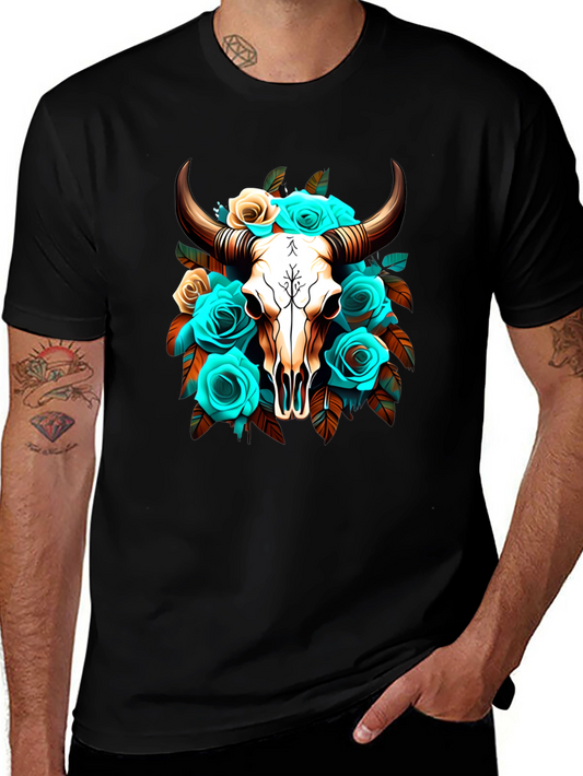 Floral Skull Graphic T-Shirt