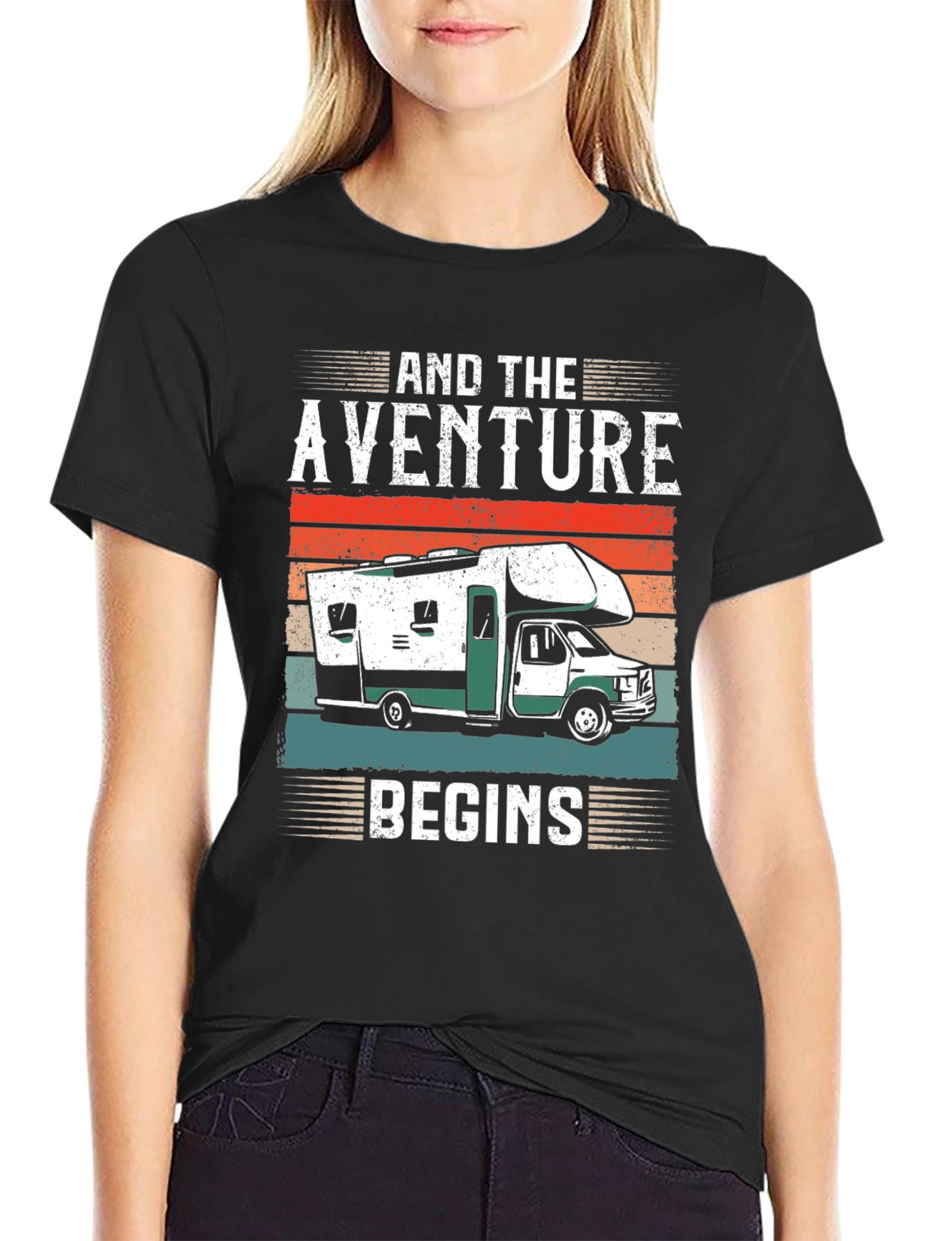 Adventure Begins RV Graphic T-Shirt
