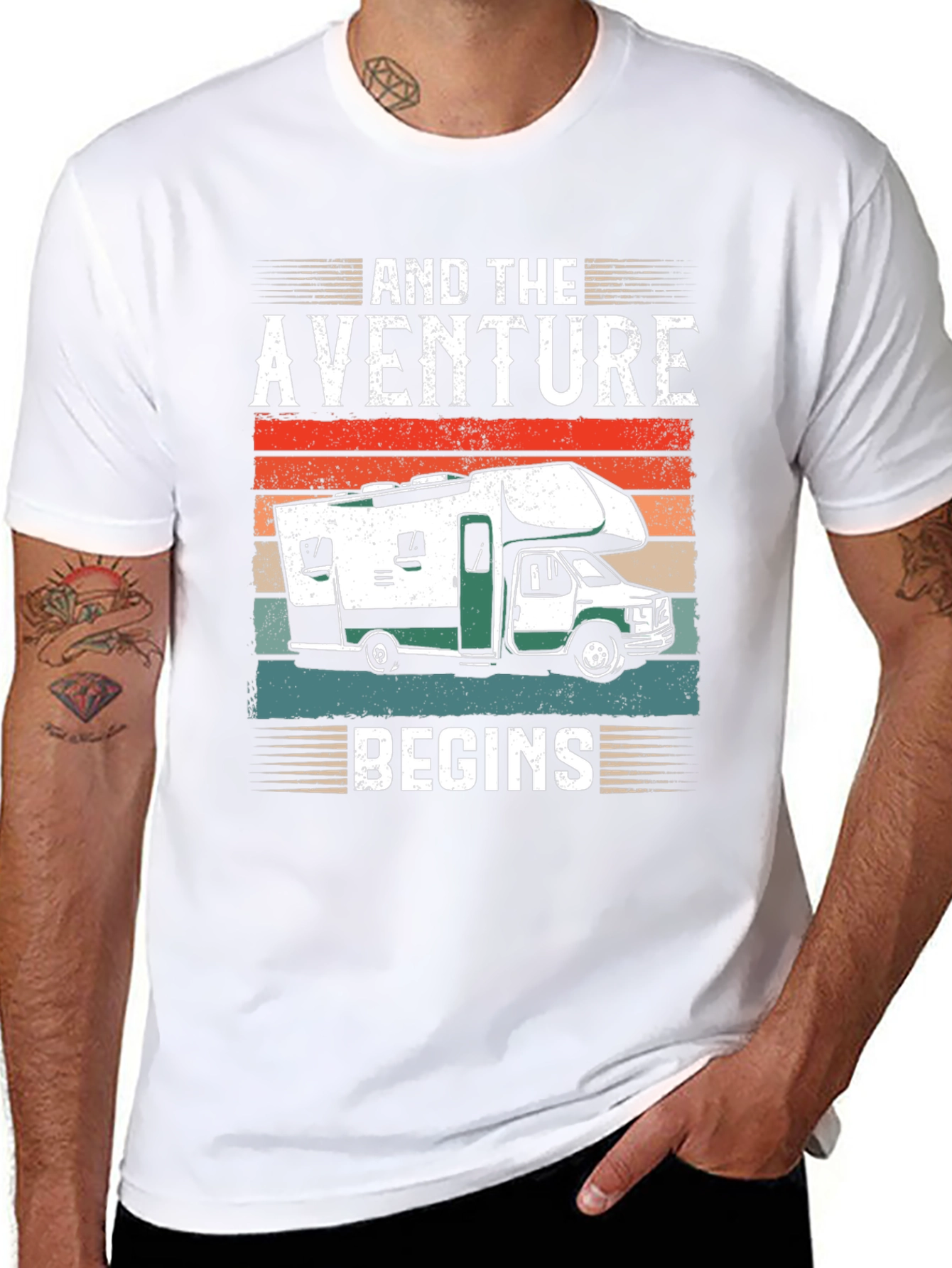 Adventure Begins RV Graphic T-Shirt