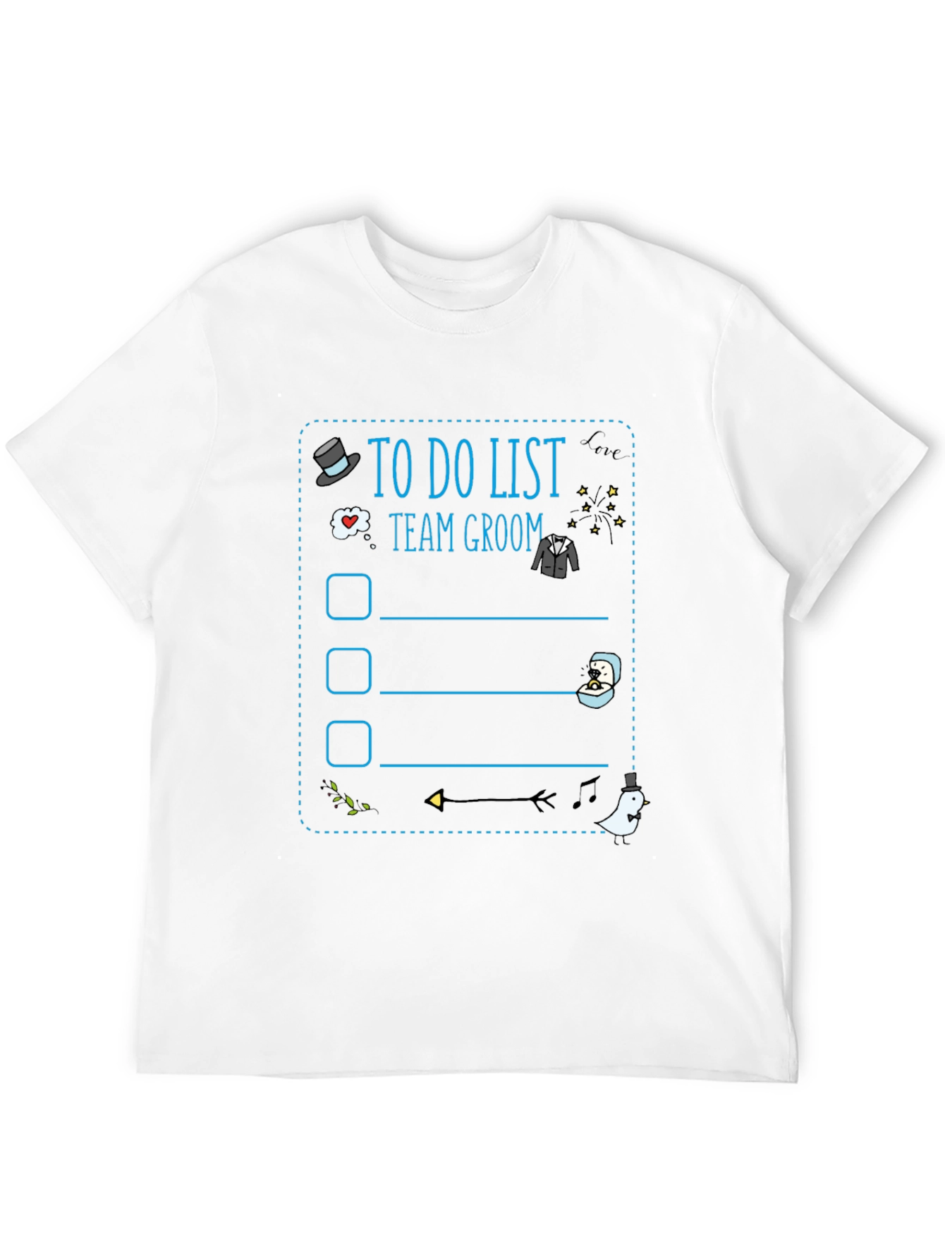 Team Groom To-Do List Black Graphic T-Shirt