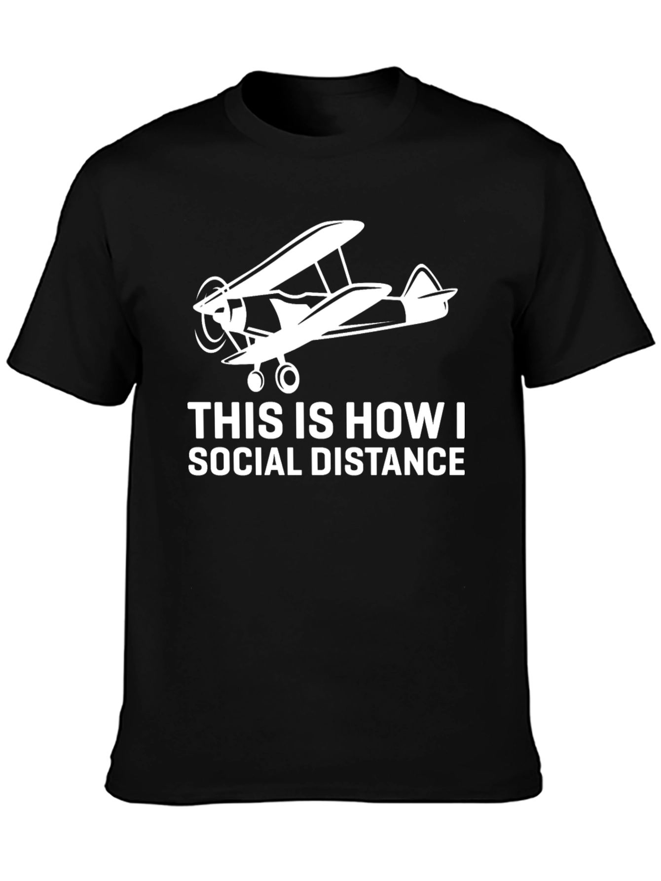 Social Distance Biplane Graphic Tee