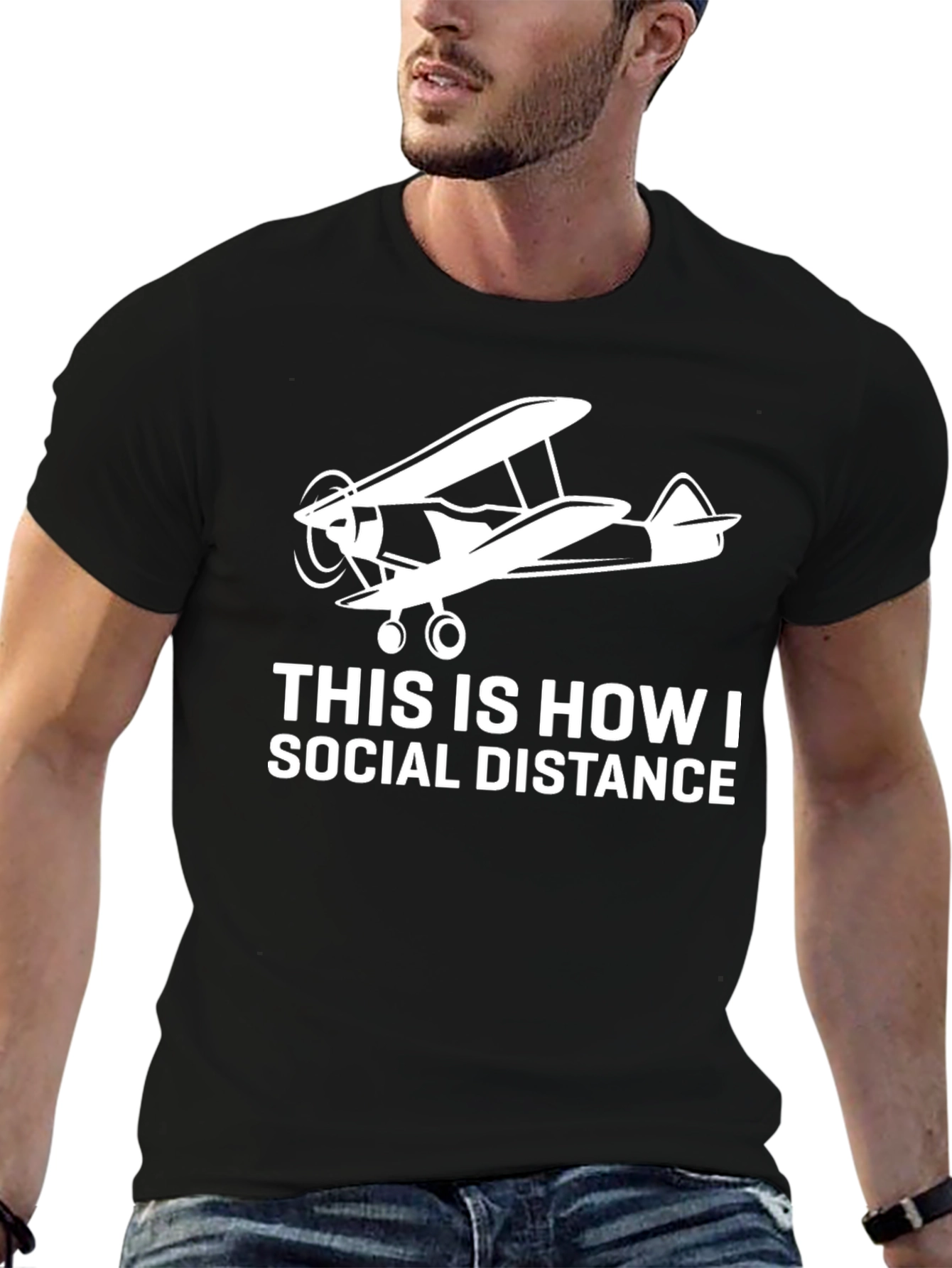 Social Distance Biplane Graphic Tee