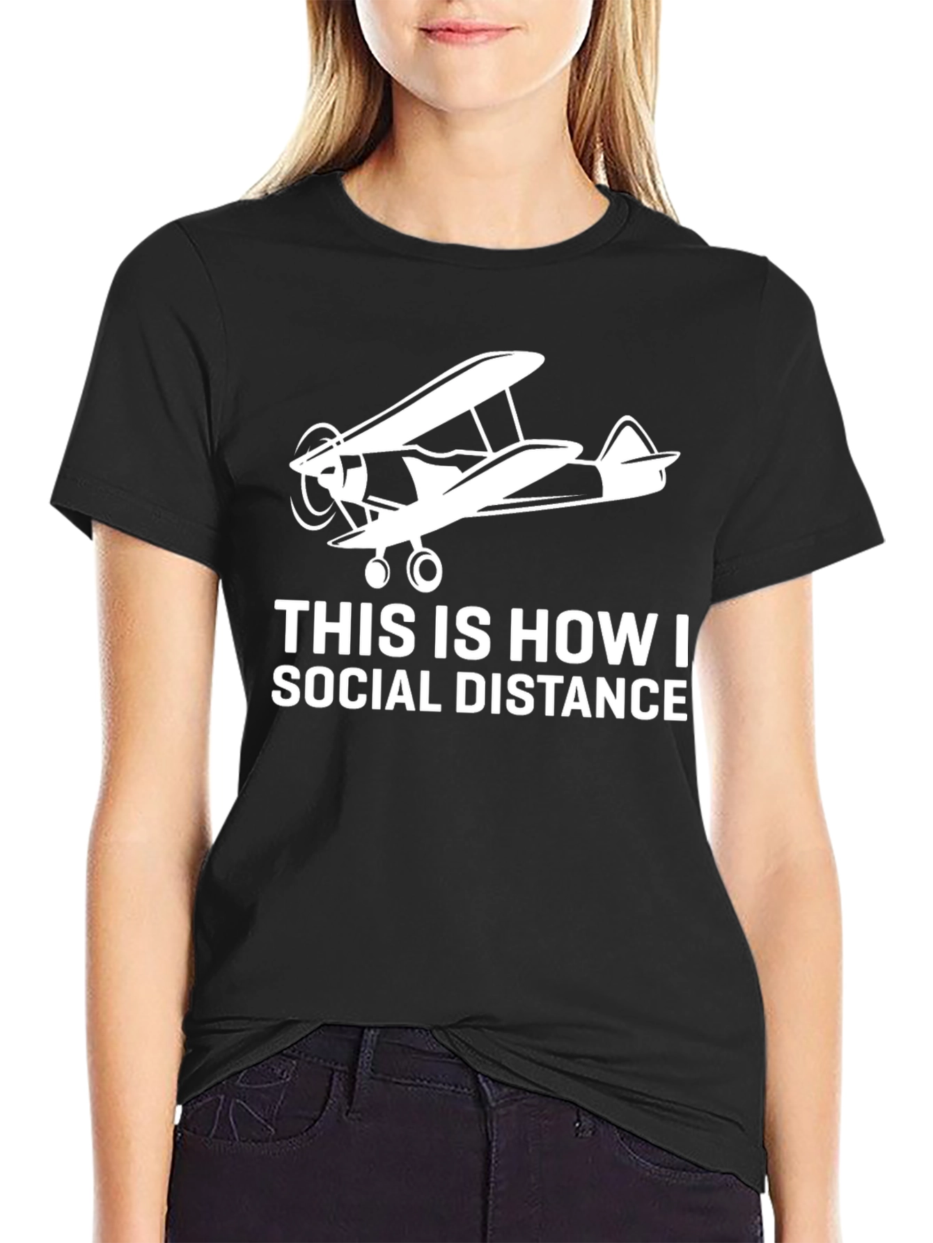 Social Distance Biplane Graphic Tee