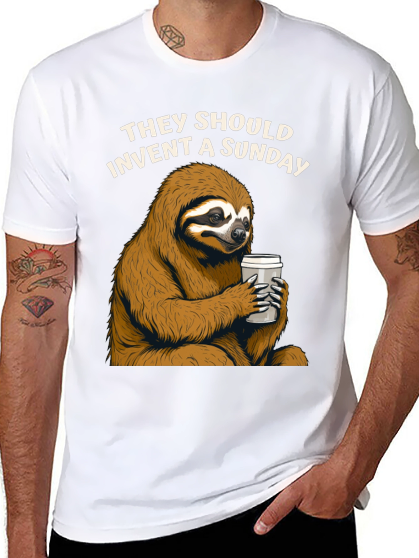 Lazy Sunday Sloth Coffee T-Shirt