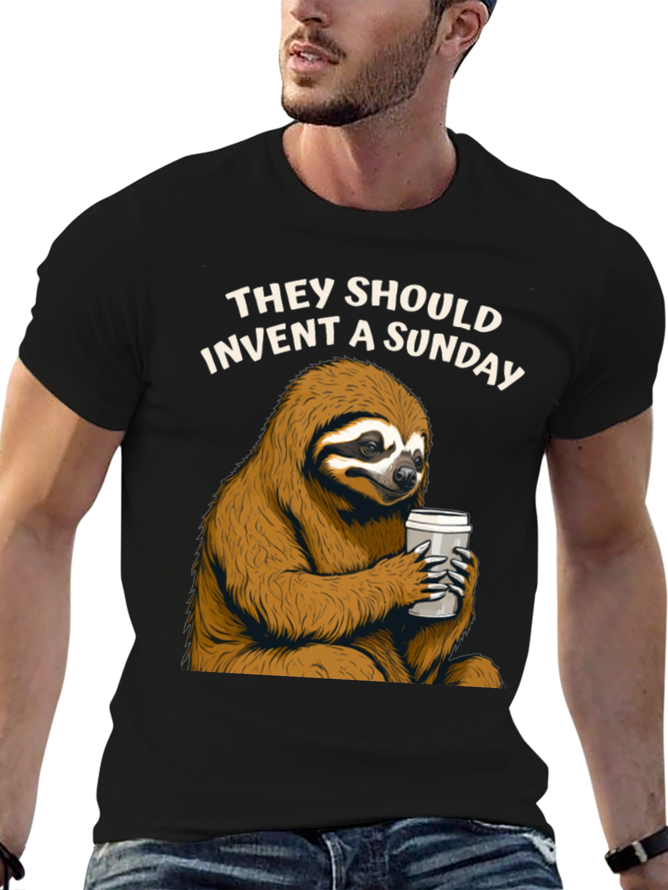 Lazy Sunday Sloth Coffee T-Shirt