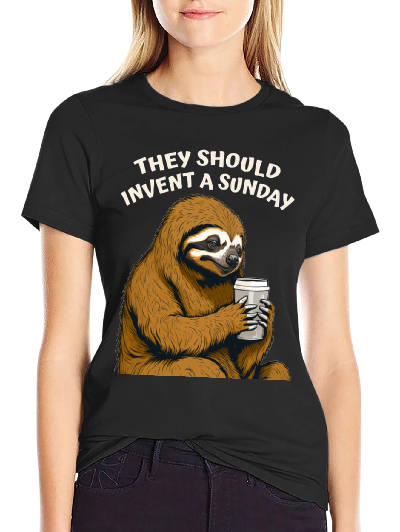 Lazy Sunday Sloth Coffee T-Shirt