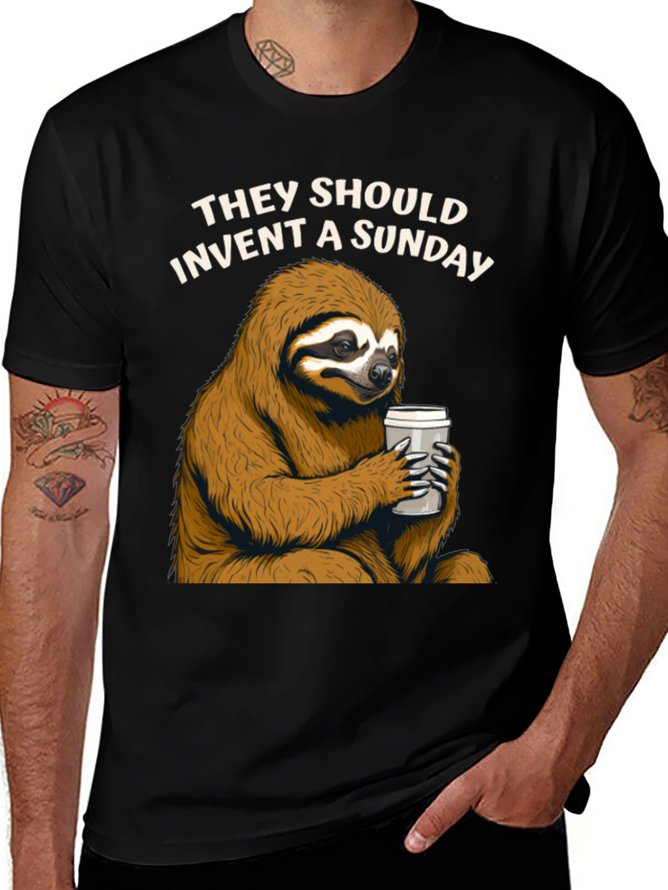 Lazy Sunday Sloth Coffee T-Shirt