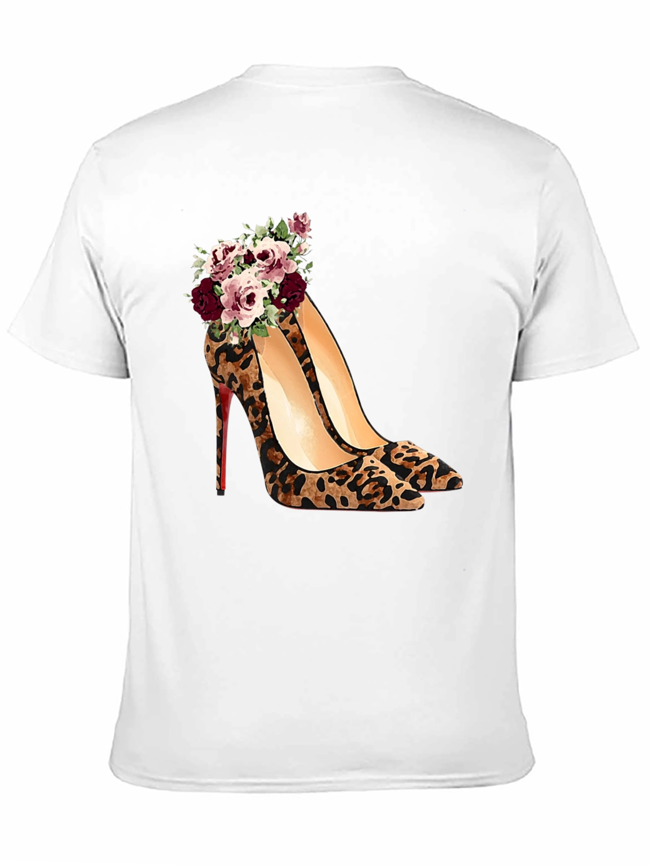 Leopard Print Heel & Rose T-Shirt