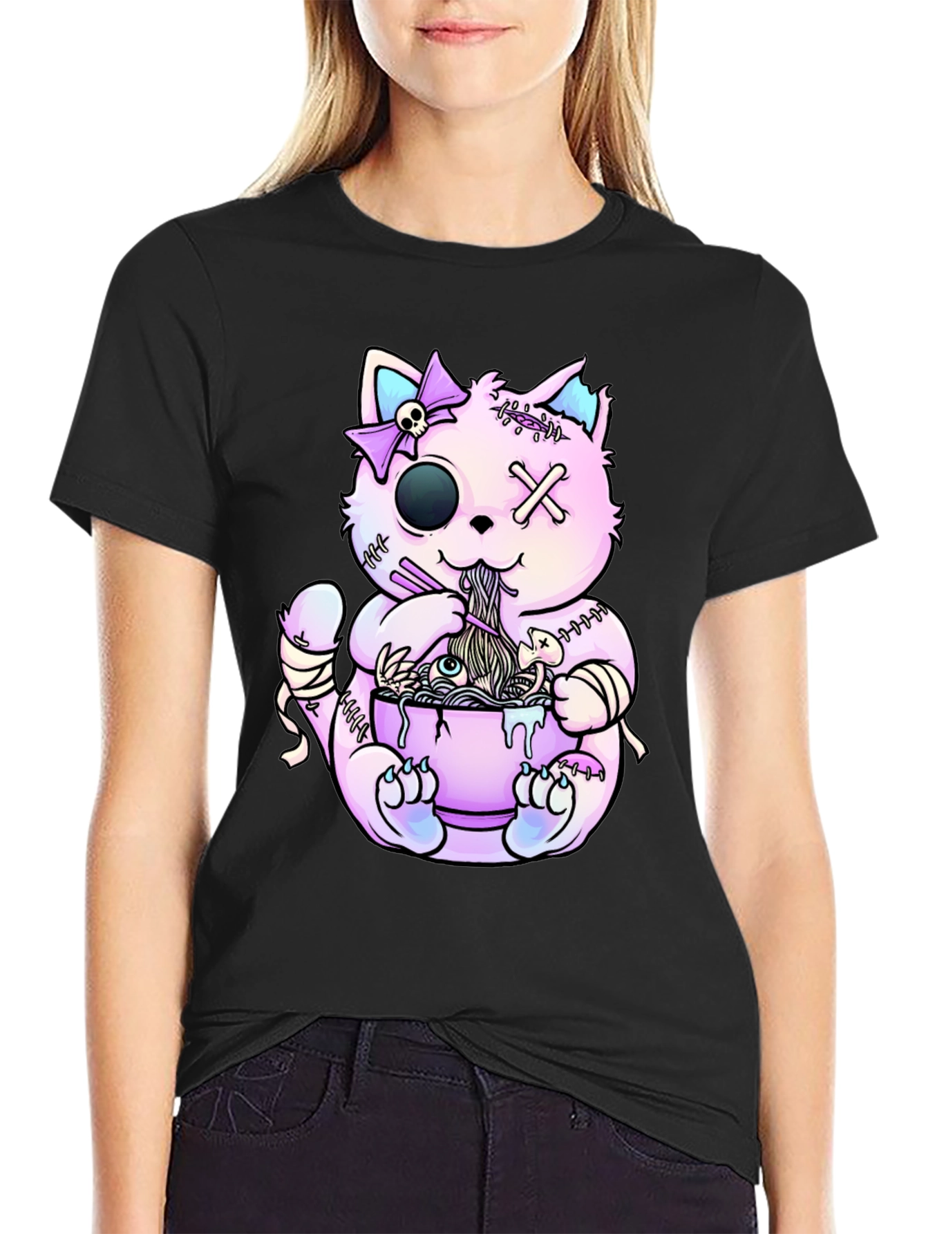 Zombie Cat Ramen T-Shirt