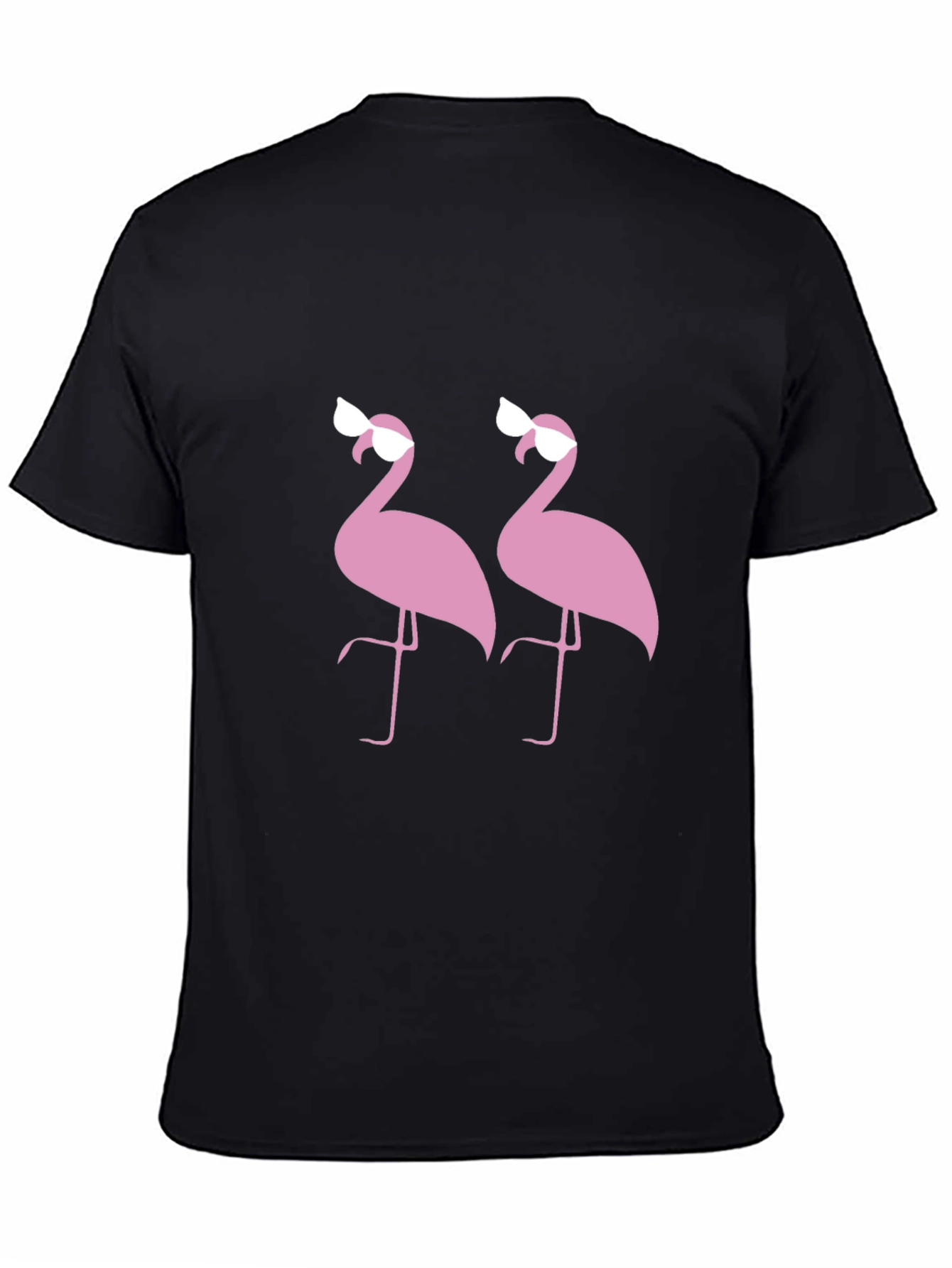Flamingo Sunglasses Graphic Black T-Shirt
