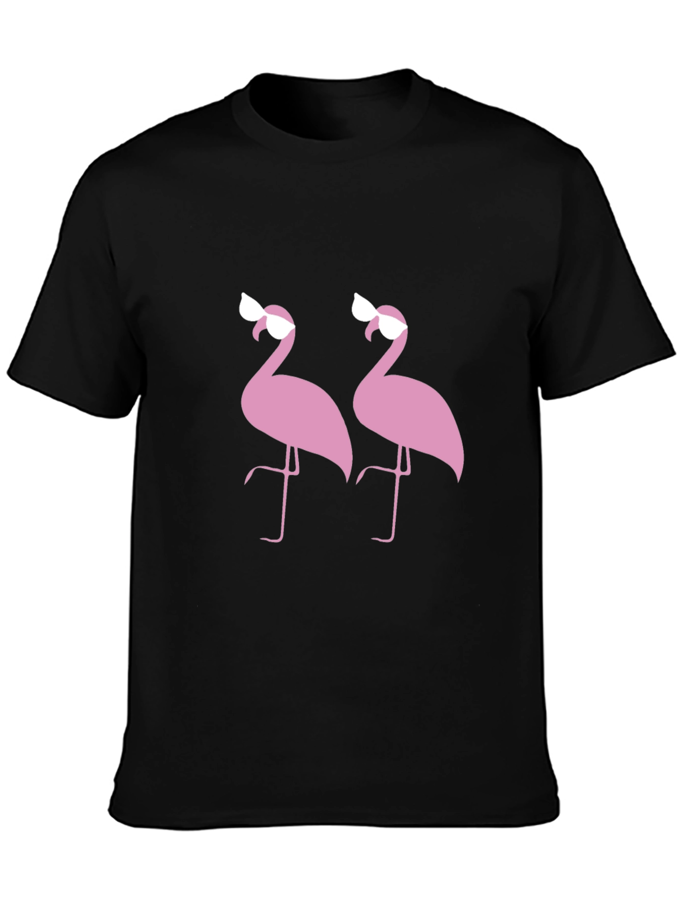 Flamingo Sunglasses Graphic Black T-Shirt