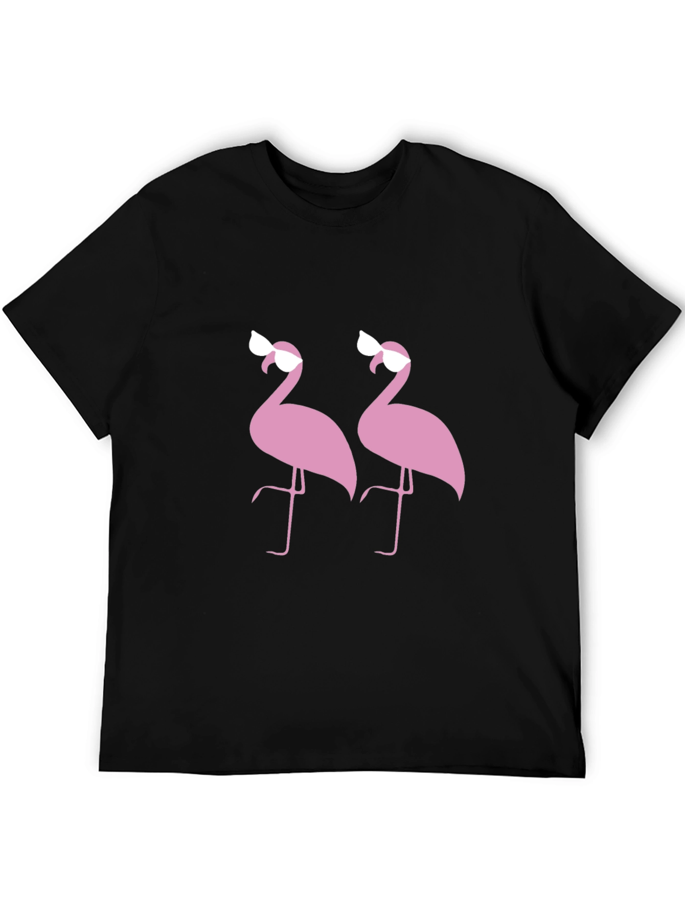 Flamingo Sunglasses Graphic Black T-Shirt