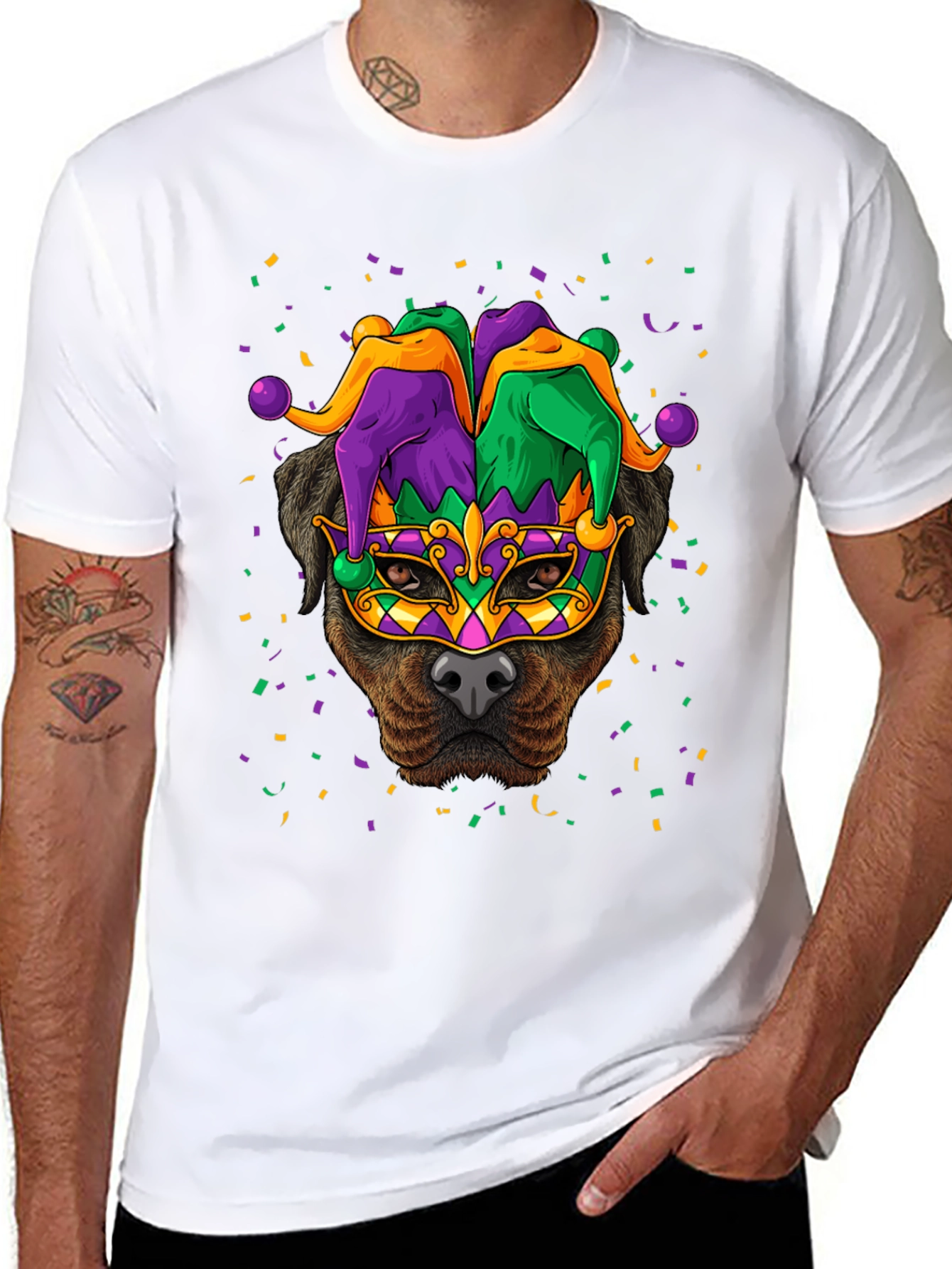 Mardi Gras Dog T-Shirt - Festive Canine Celebration!