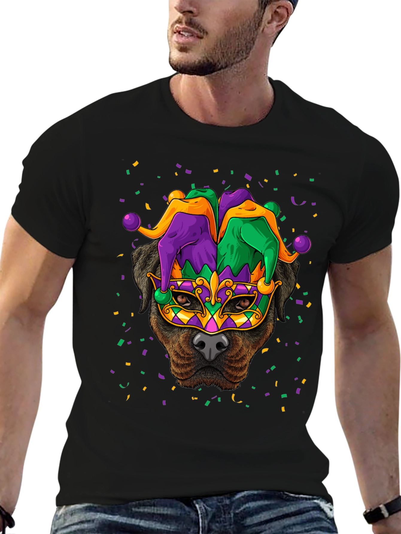 Mardi Gras Dog T-Shirt - Festive Canine Celebration!