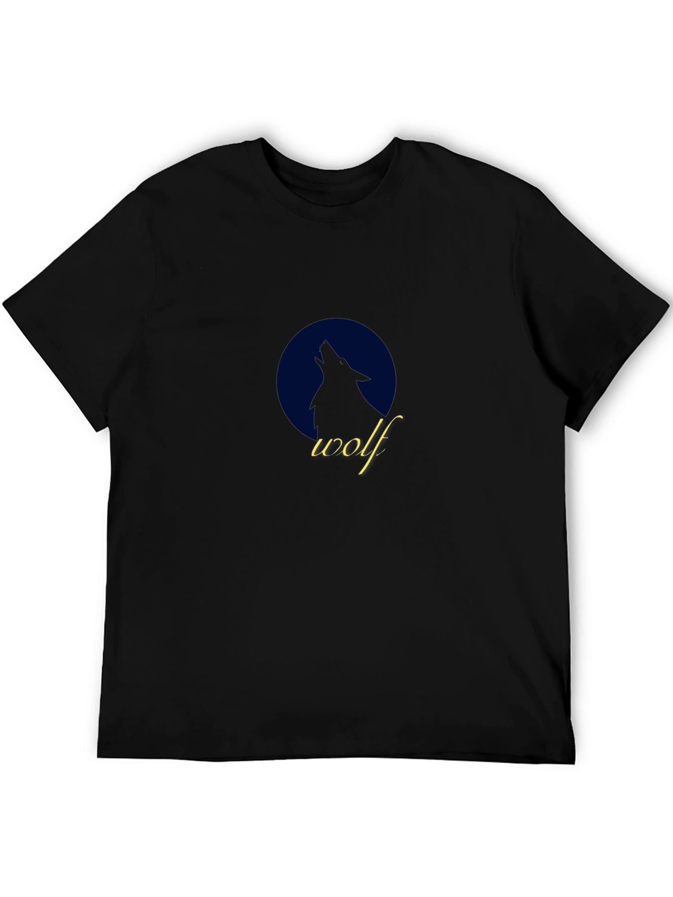 Wolf Silhouette Graphic Tee - Black Cotton T-Shirt