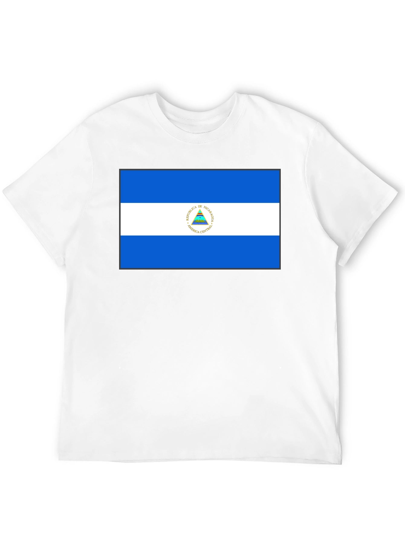 Nicaragua Flag Graphic Black T-Shirt