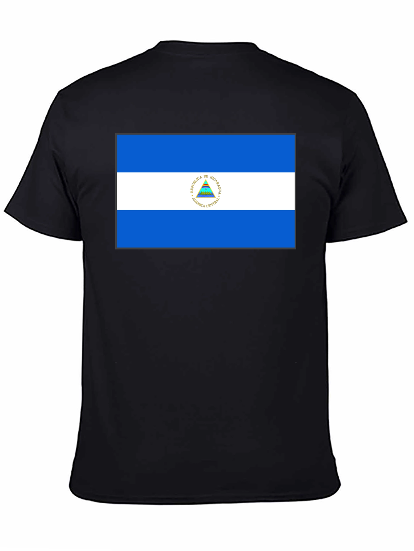Nicaragua Flag Graphic Black T-Shirt
