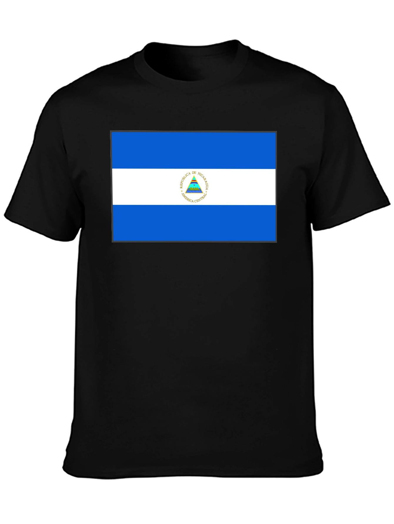 Nicaragua Flag Graphic Black T-Shirt