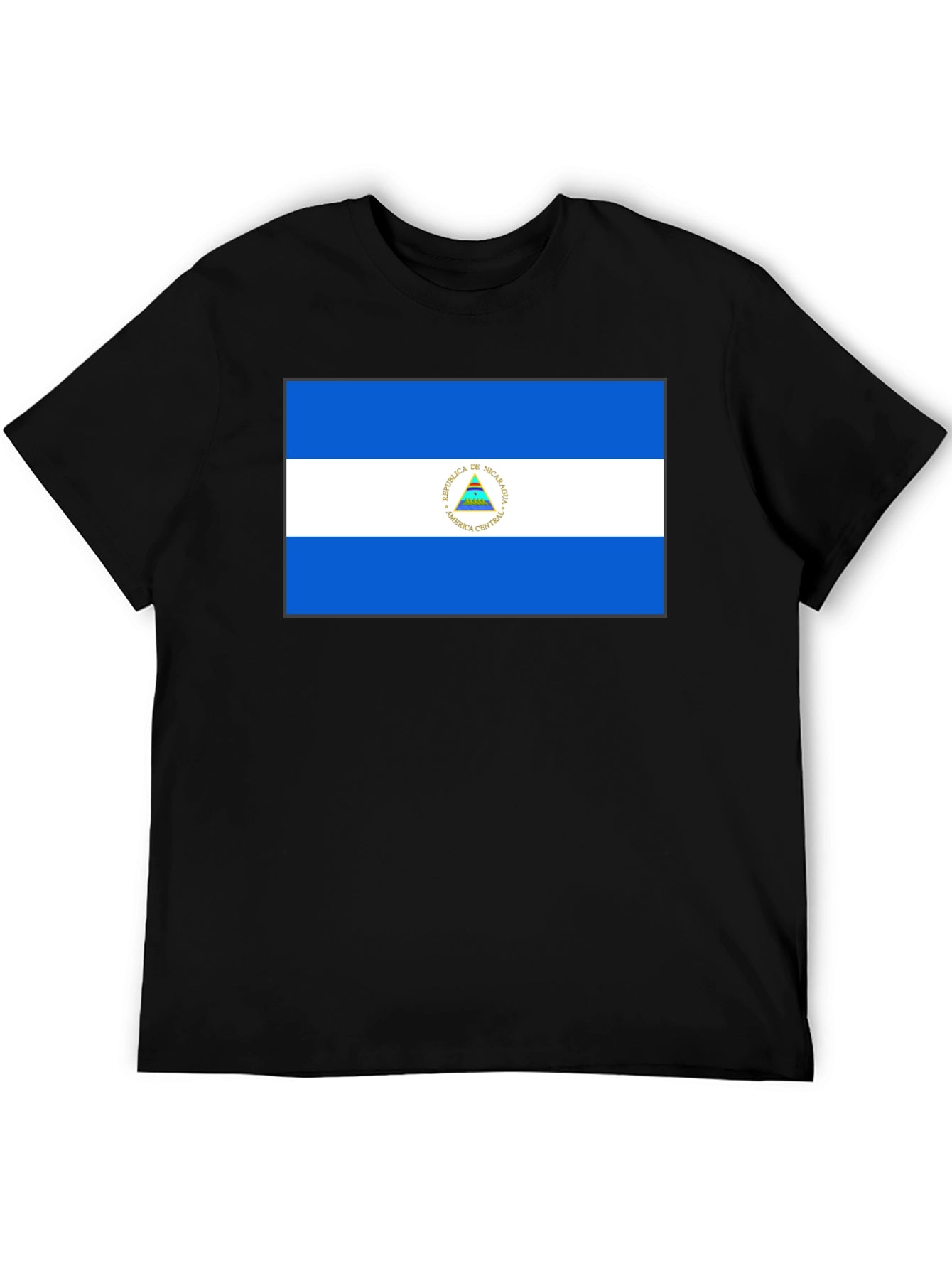 Nicaragua Flag Graphic Black T-Shirt