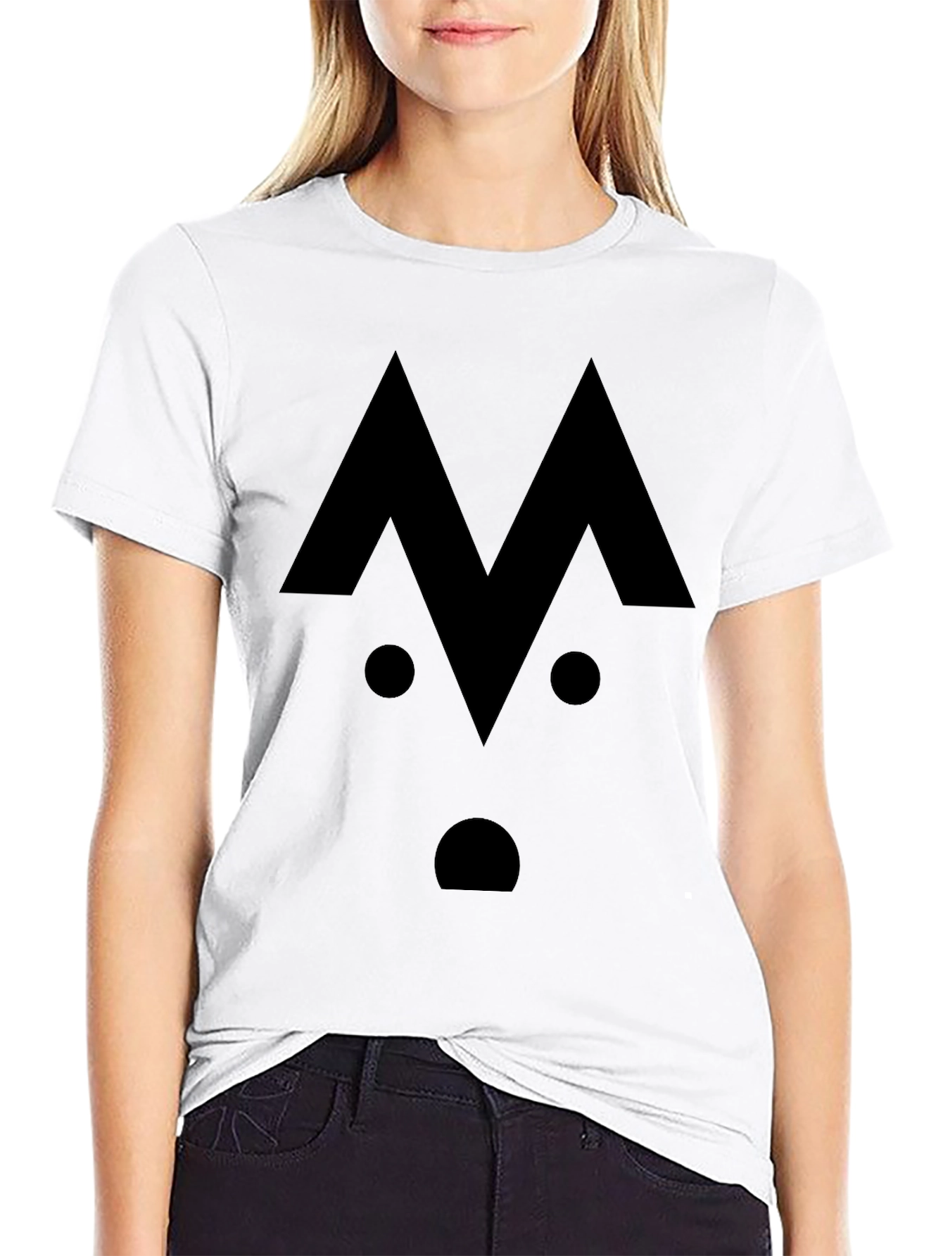 Geometric Face Black Graphic T-Shirt