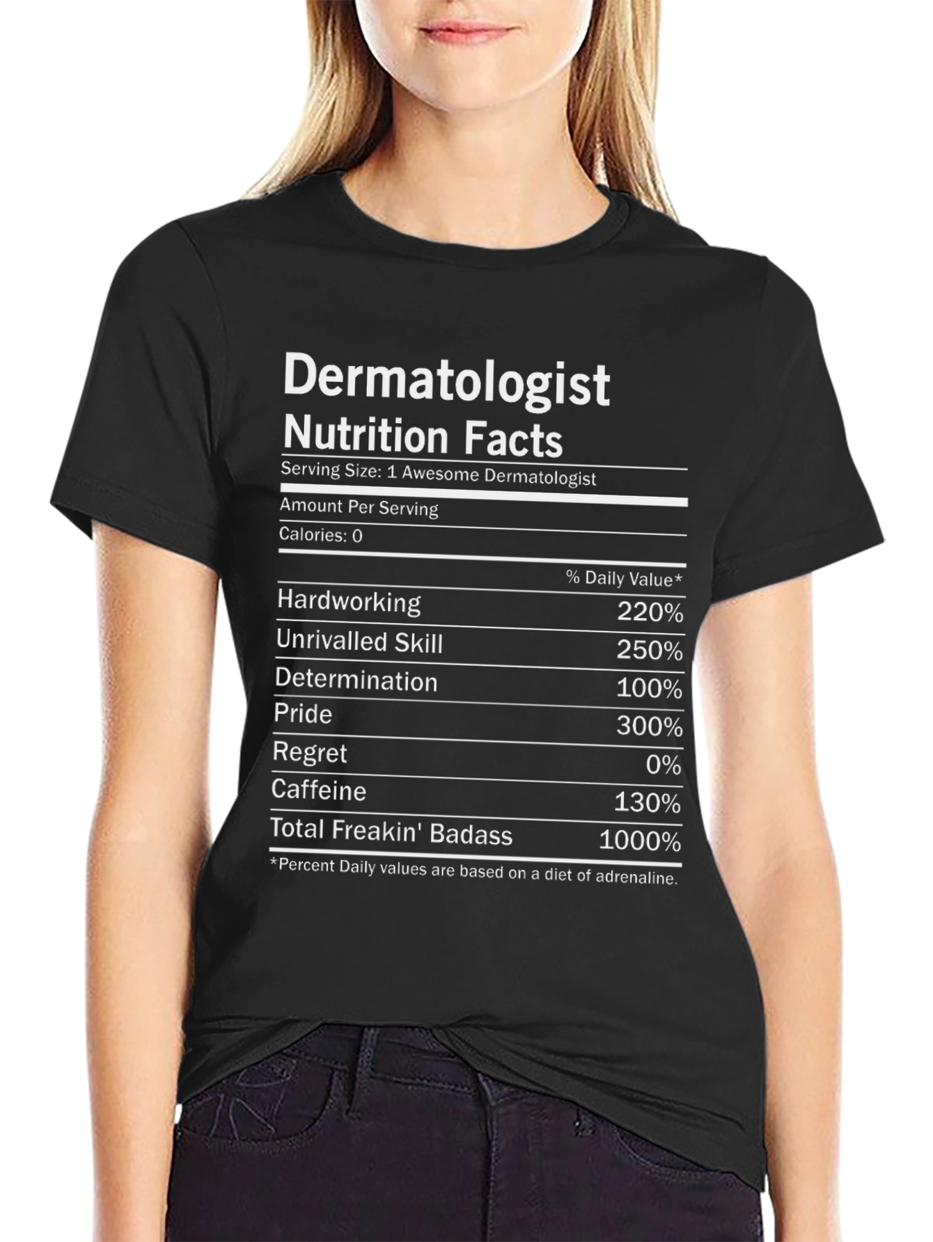 Dermatologist Nutrition Facts Black T-Shirt