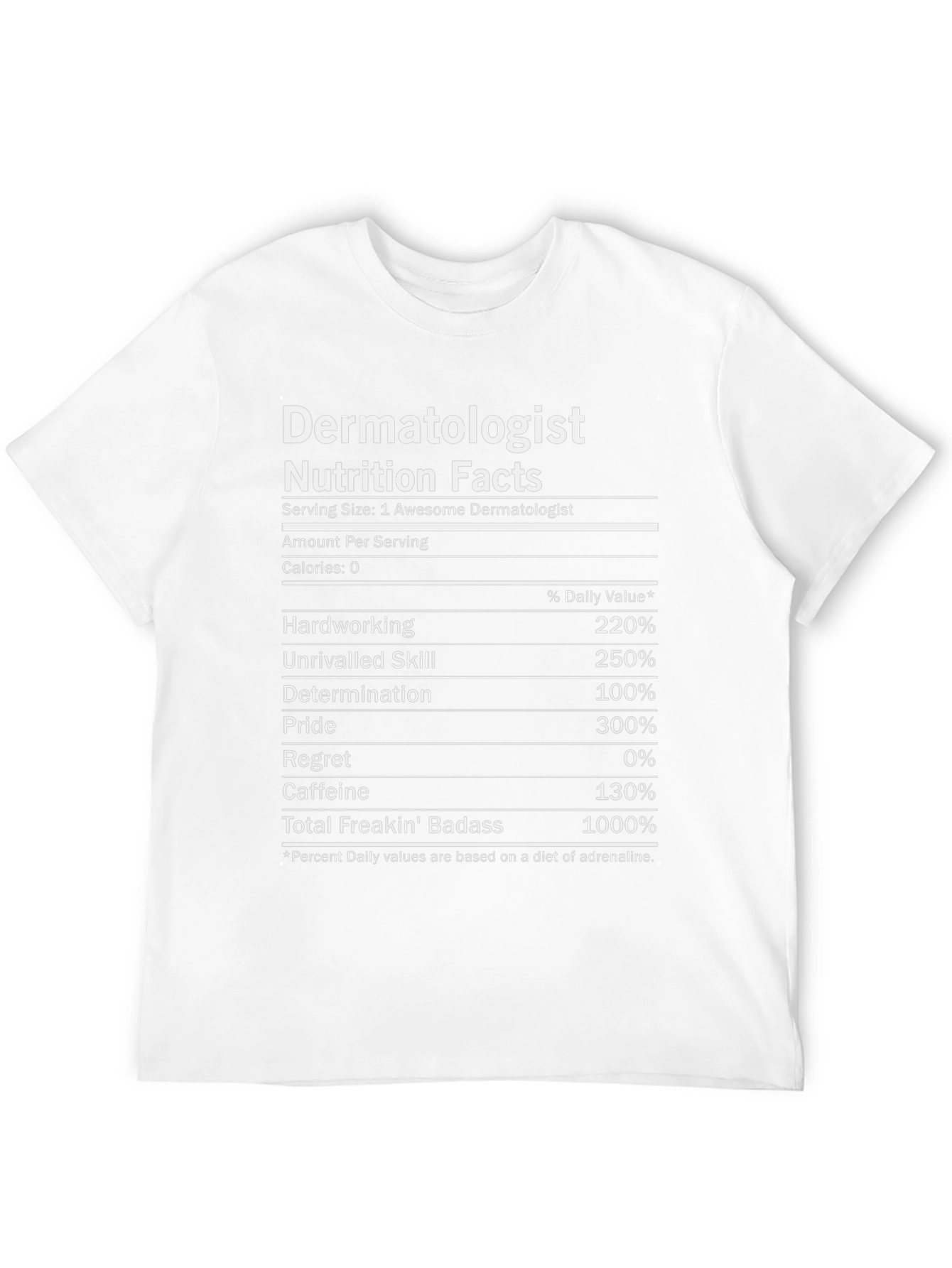 Dermatologist Nutrition Facts Black T-Shirt