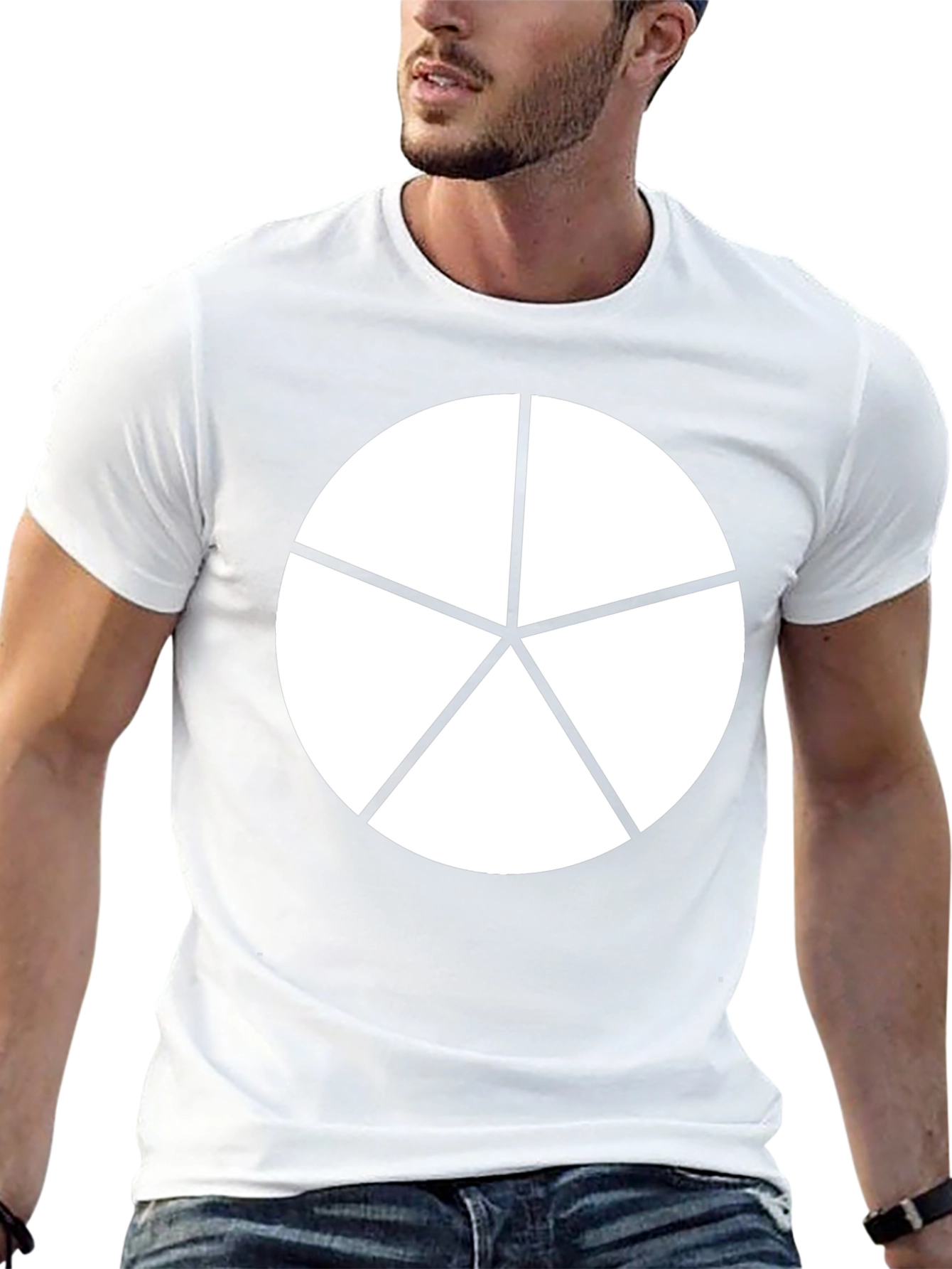 Geometric Starburst Graphic Tee - Black