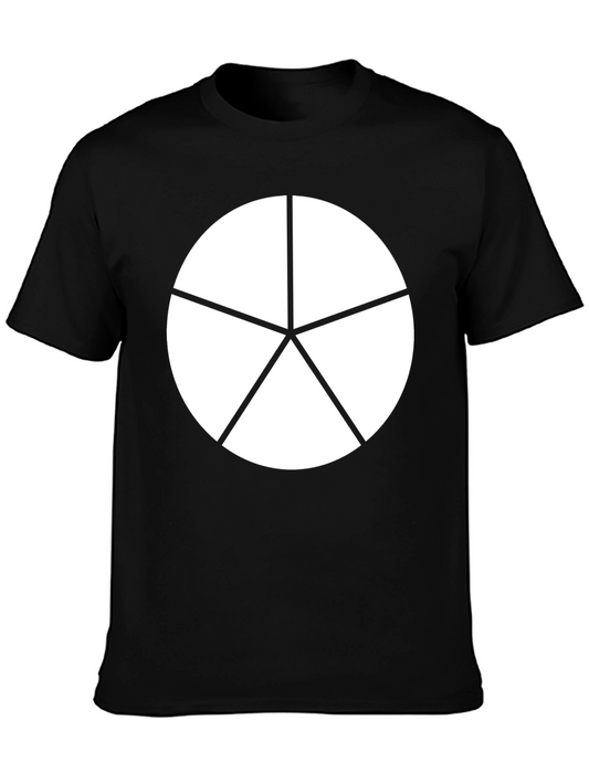 Geometric Starburst Graphic Tee - Black