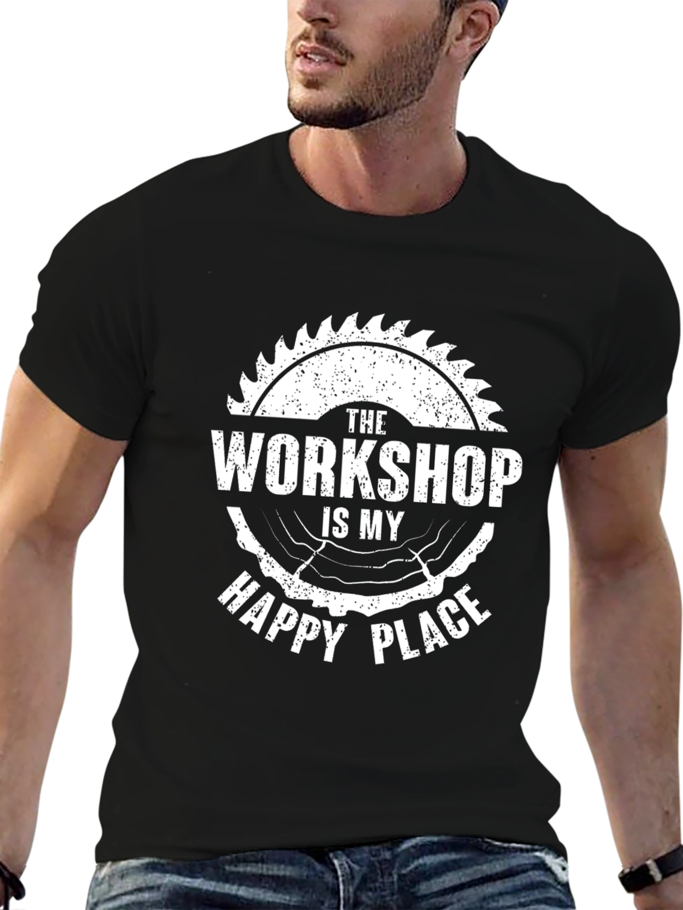Workshop Happy Place Black Graphic Tee