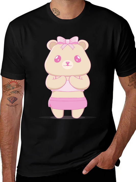 Cute Kawaii Bear T-Shirt - Unisex Black Tee