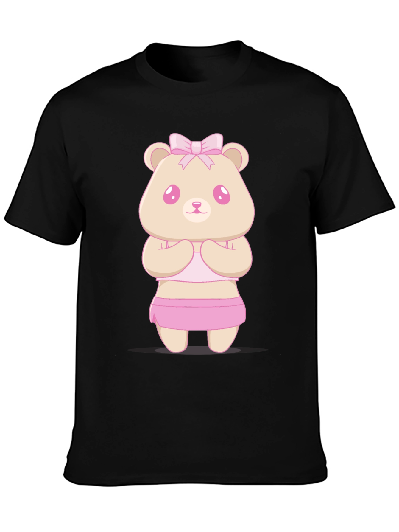 Cute Kawaii Bear T-Shirt - Unisex Black Tee