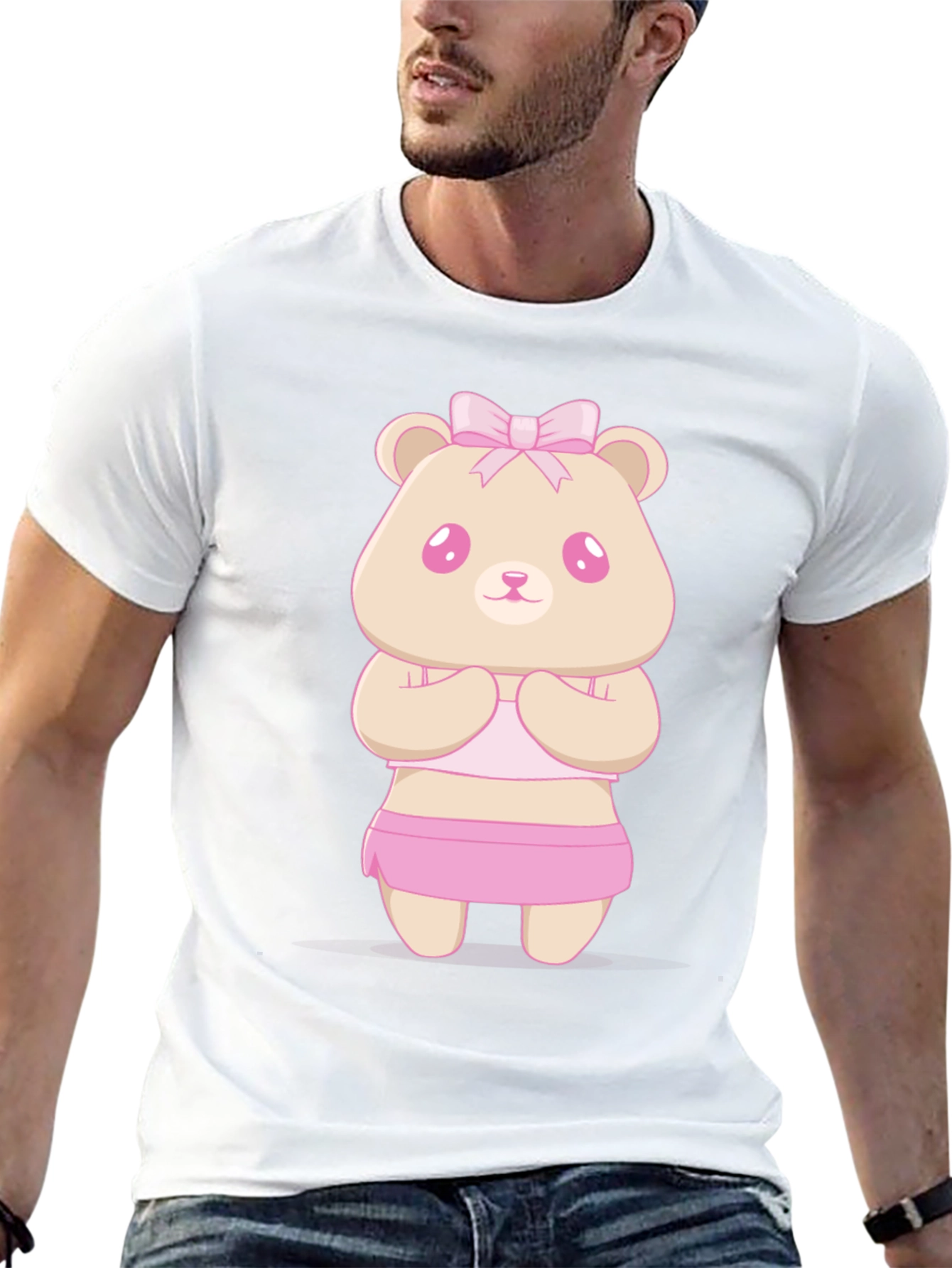 Cute Kawaii Bear T-Shirt - Unisex Black Tee