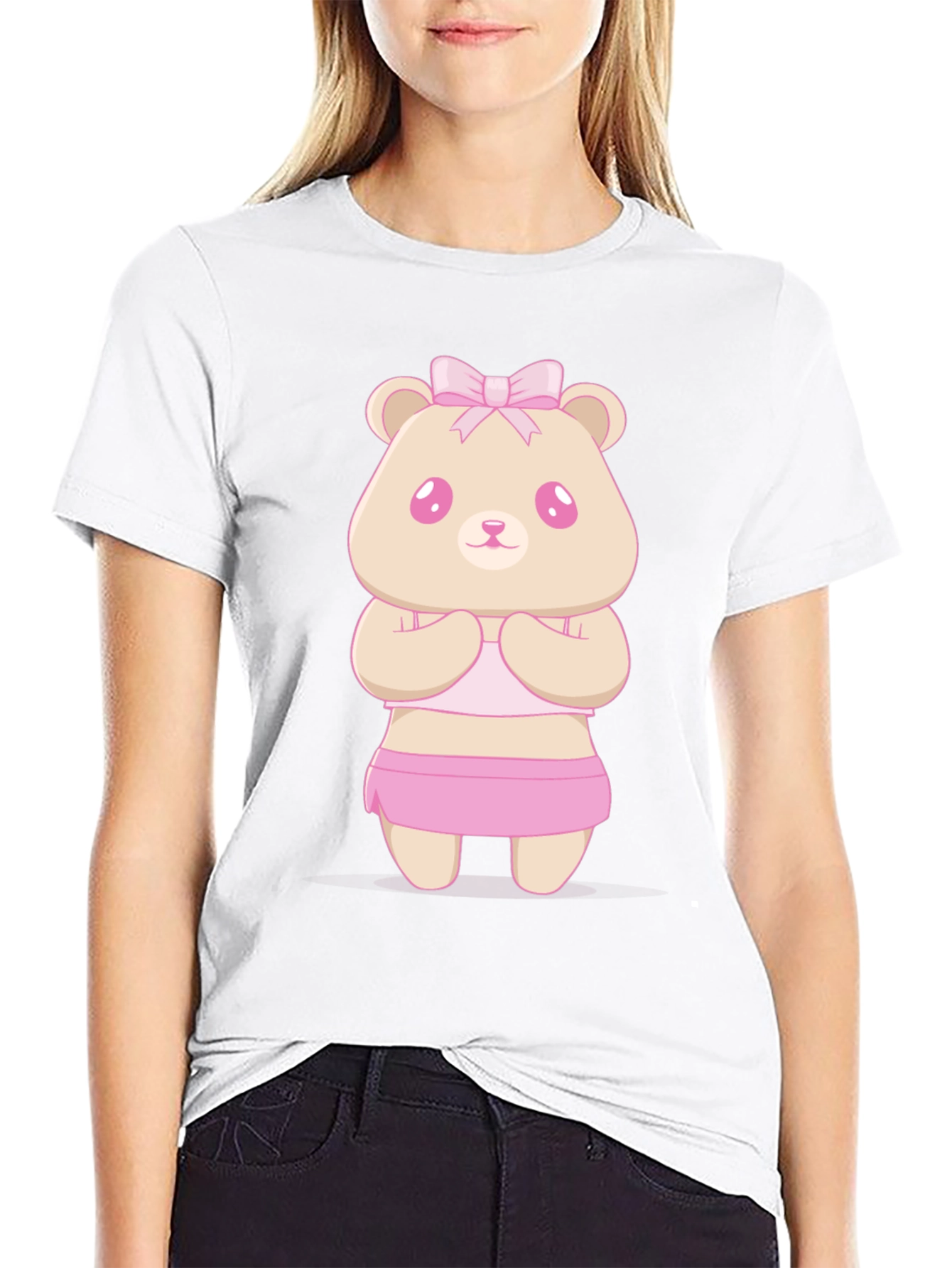 Cute Kawaii Bear T-Shirt - Unisex Black Tee