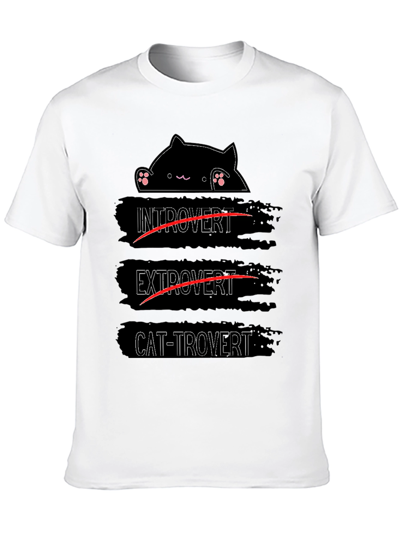 Cat-trovert T-Shirt - Introvert Extrovert Funny Cat Lover Tee