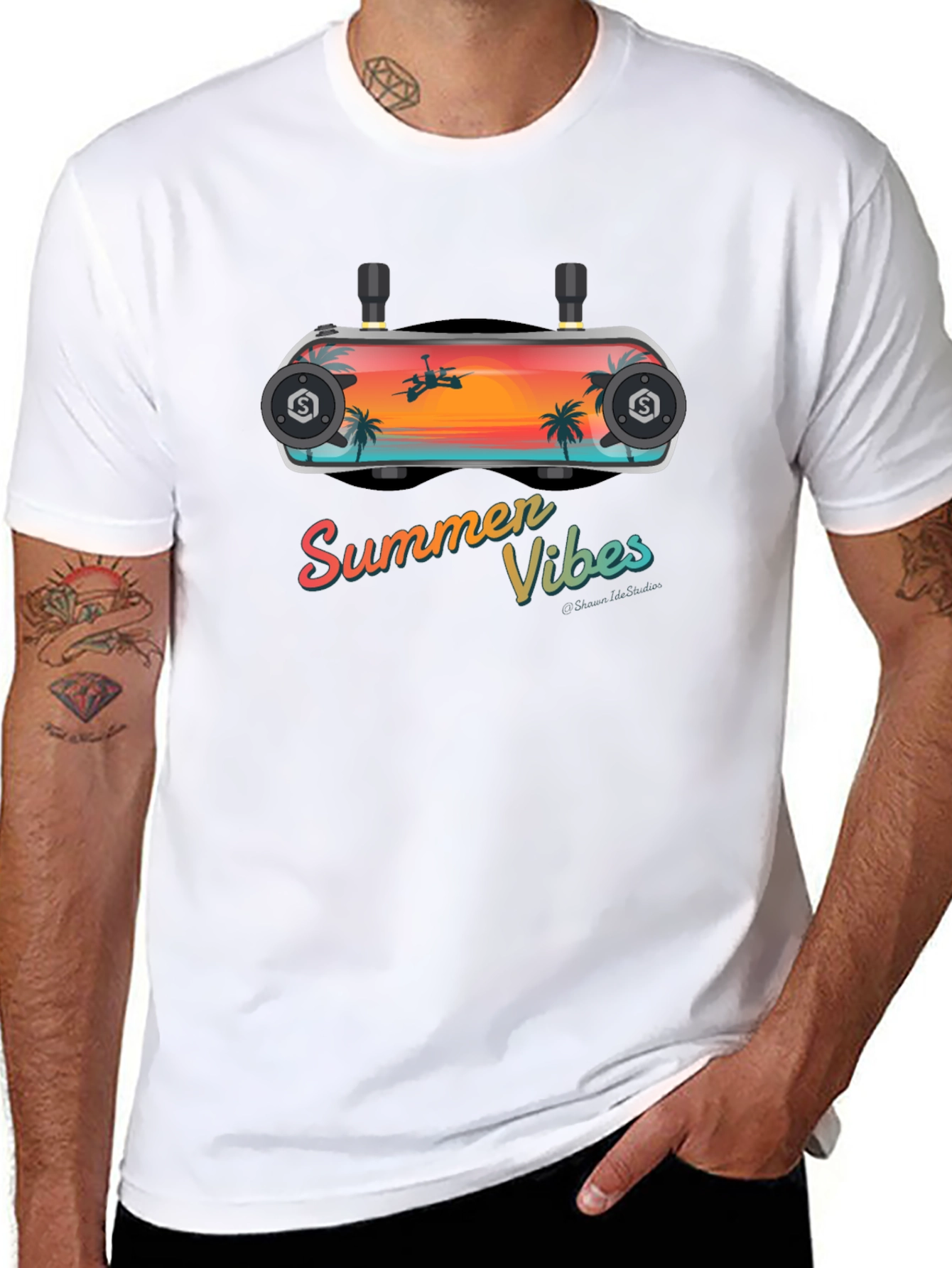 Summer Vibes FPV Goggles Graphic Tee - Black