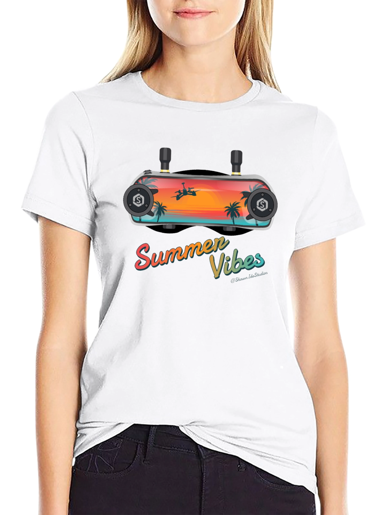 Summer Vibes FPV Goggles Graphic Tee - Black