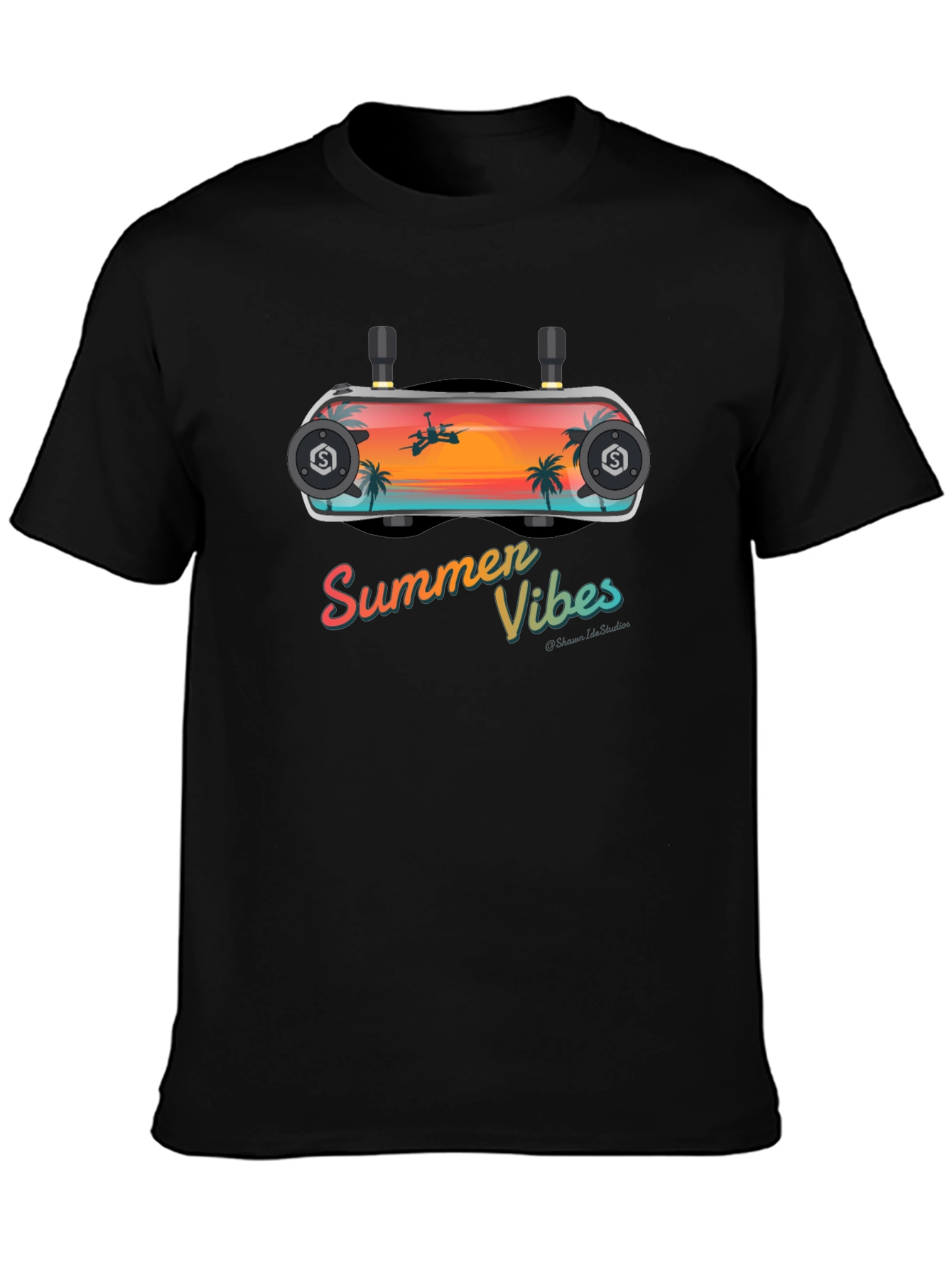 Summer Vibes FPV Goggles Graphic Tee - Black