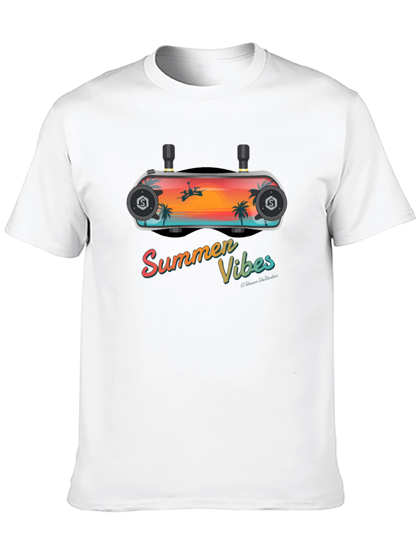 Summer Vibes FPV Goggles Graphic Tee - Black