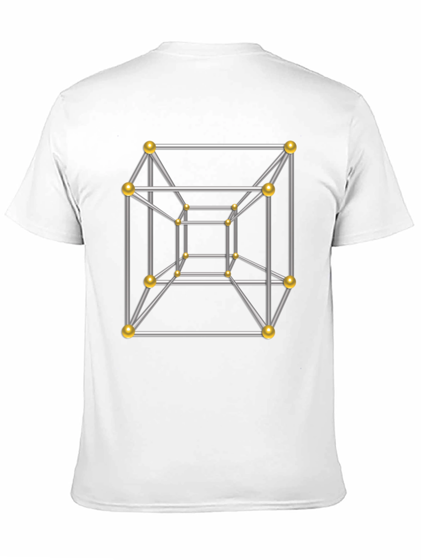 Tesseract Geometric Art Black T-Shirt