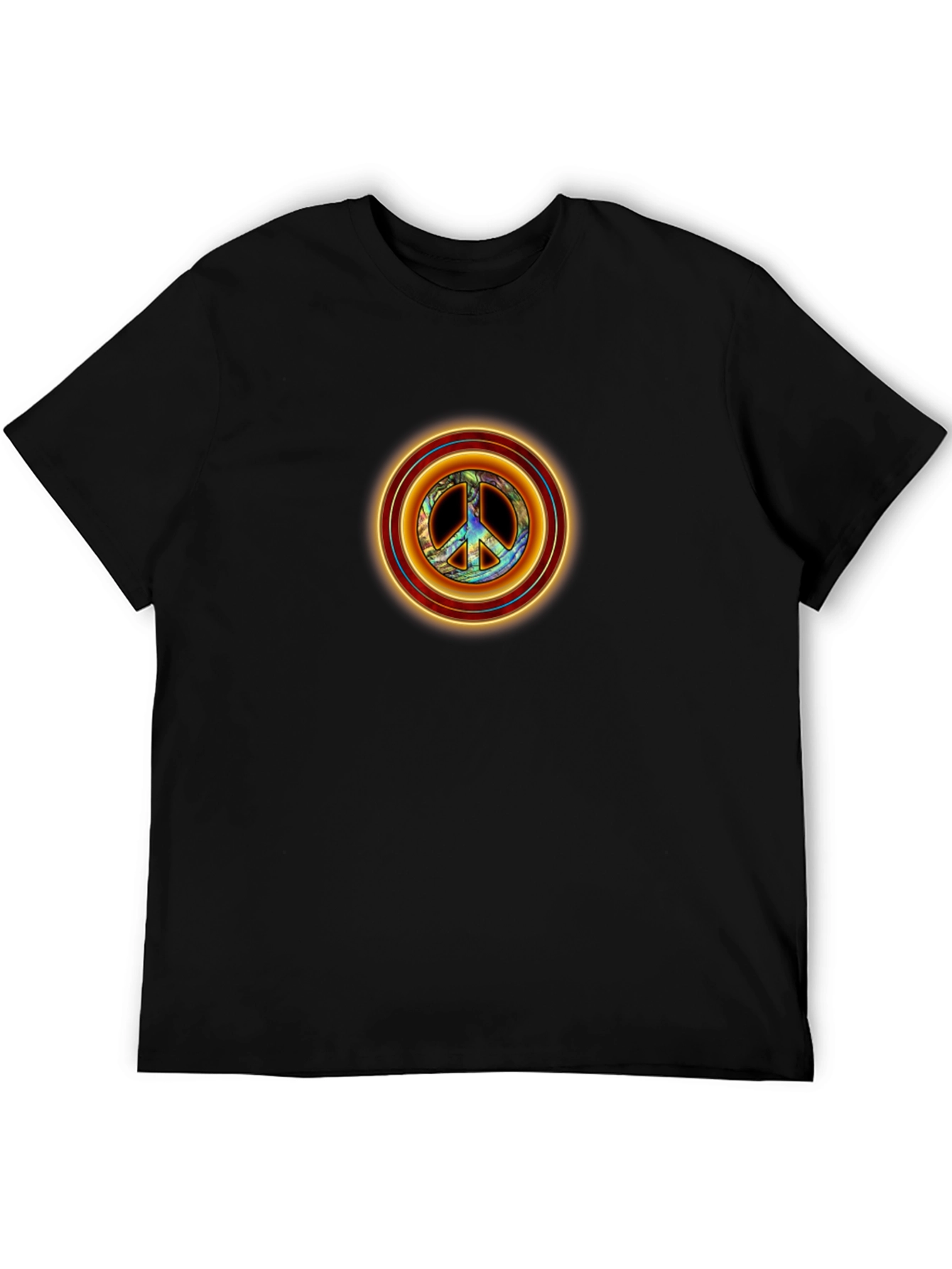 Peace Sign Graphic Tee - Retro Style Black T-Shirt