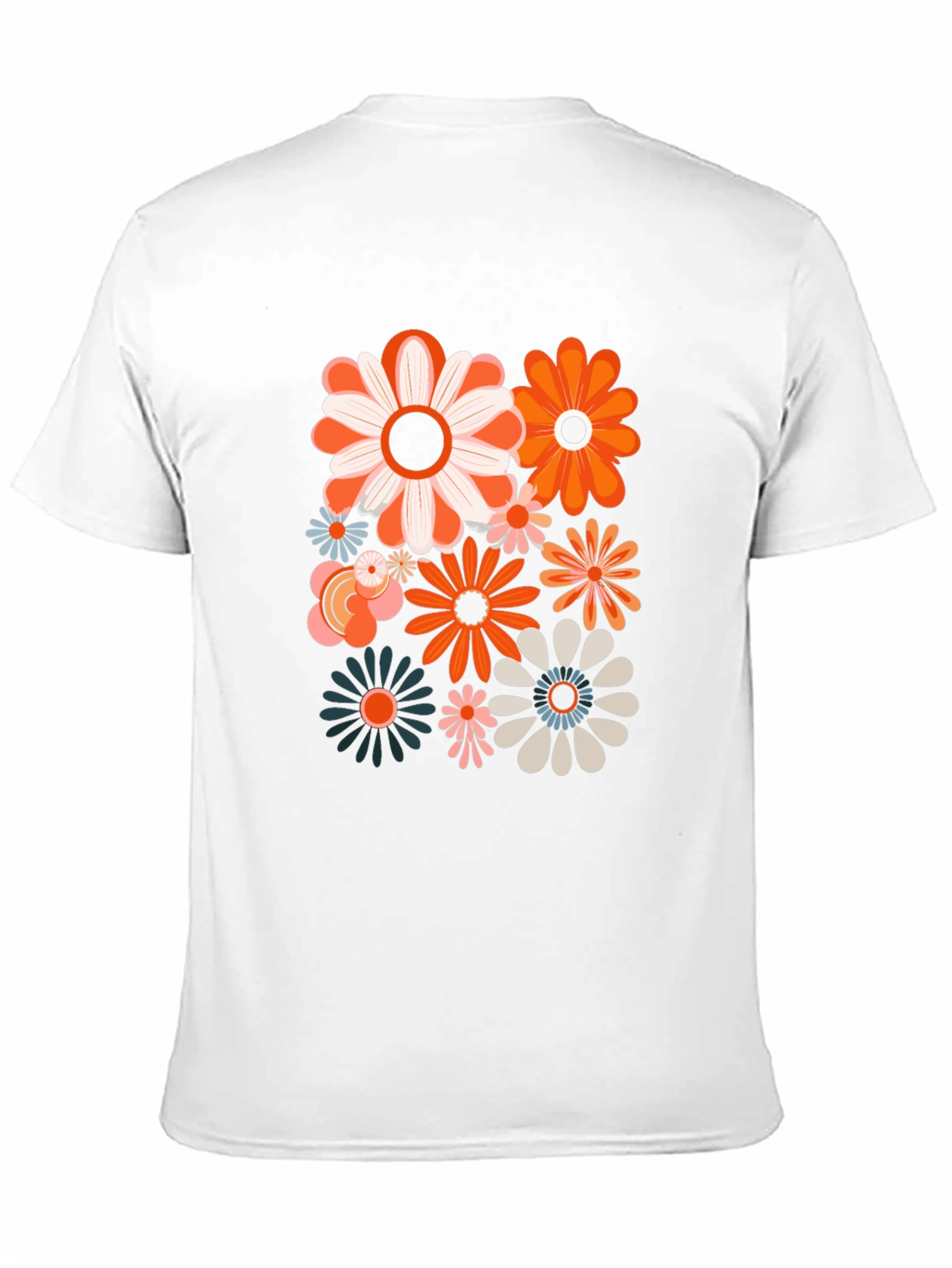 Retro Flower Power Graphic Tee - Black Unisex Shirt