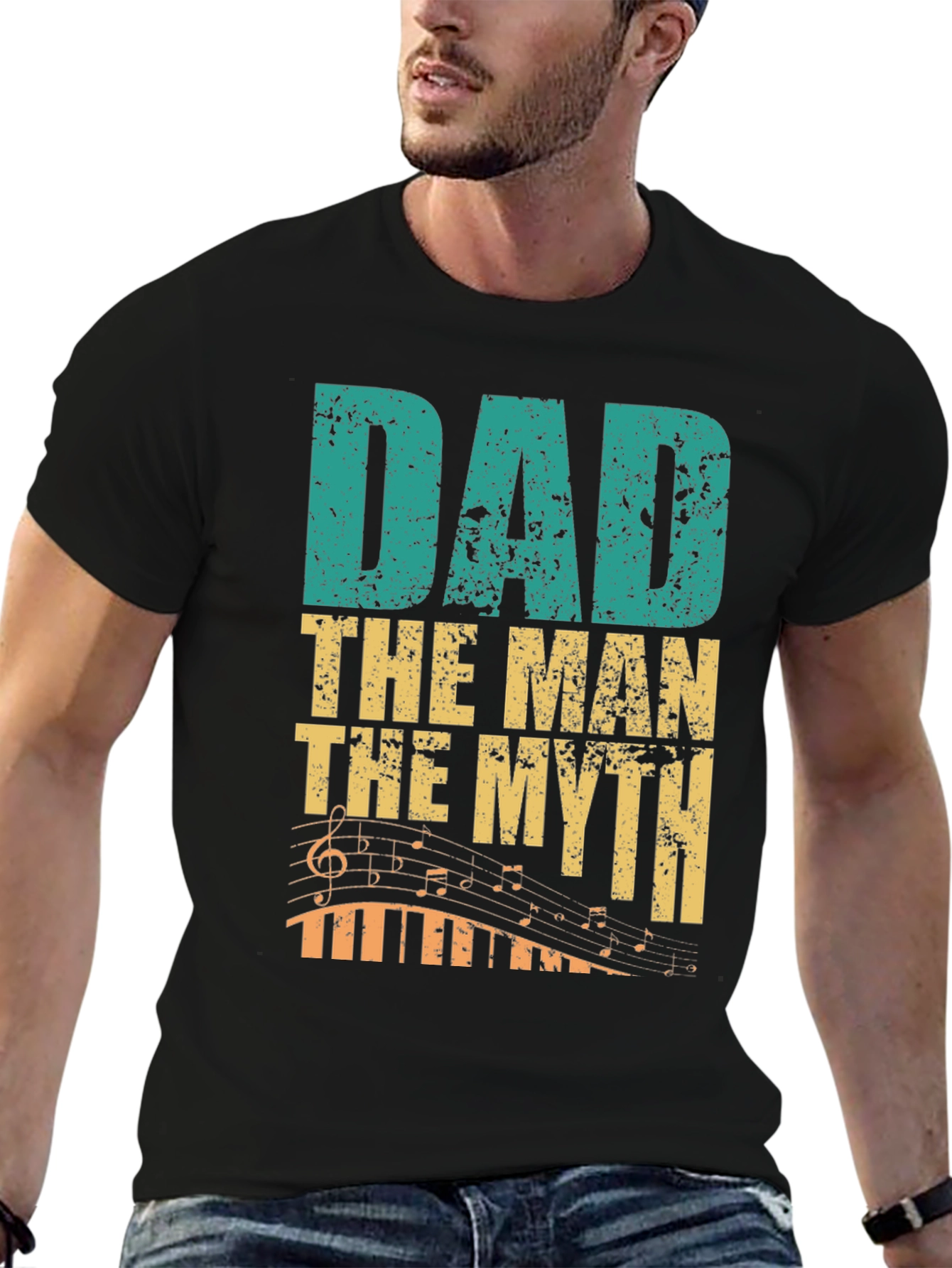 Dad The Man The Myth Music Lover Graphic Tee