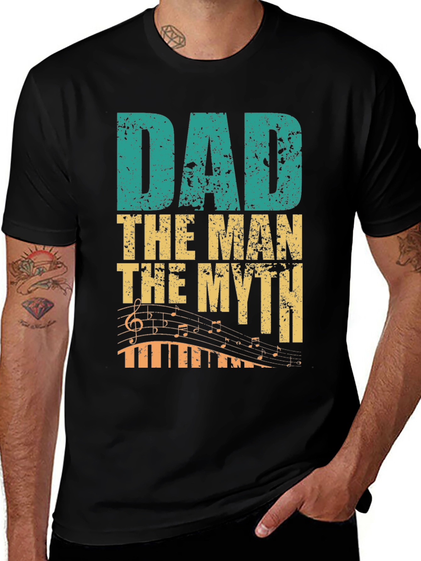Dad The Man The Myth Music Lover Graphic Tee