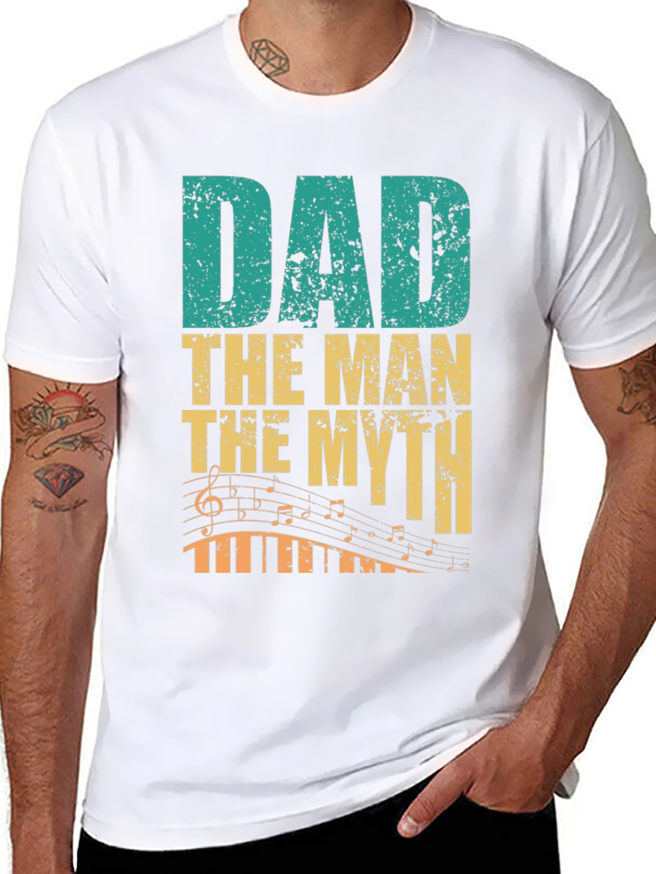 Dad The Man The Myth Music Lover Graphic Tee