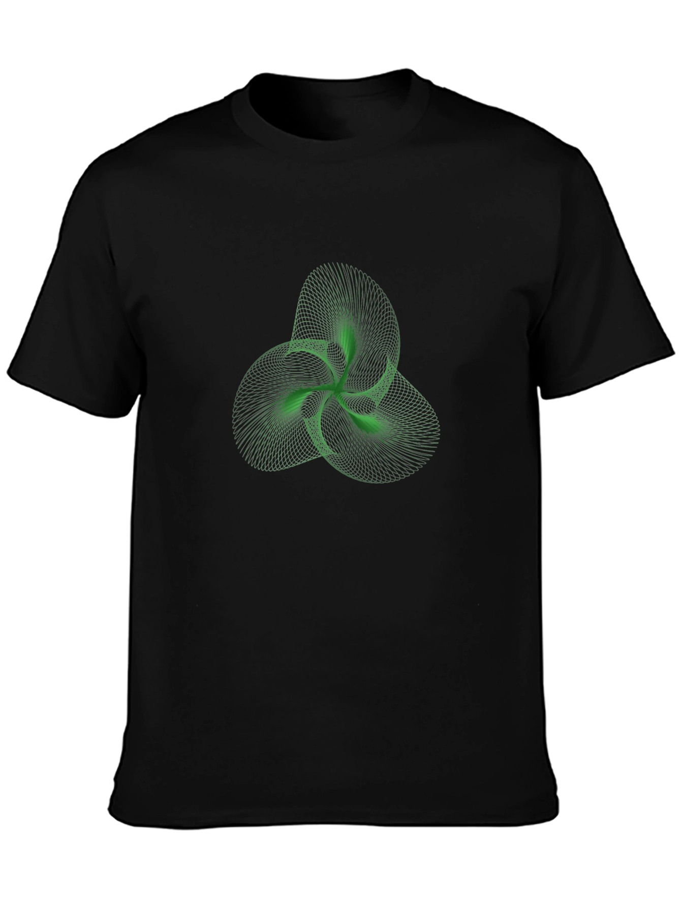 Abstract Green Trefoil Knot Graphic Tee