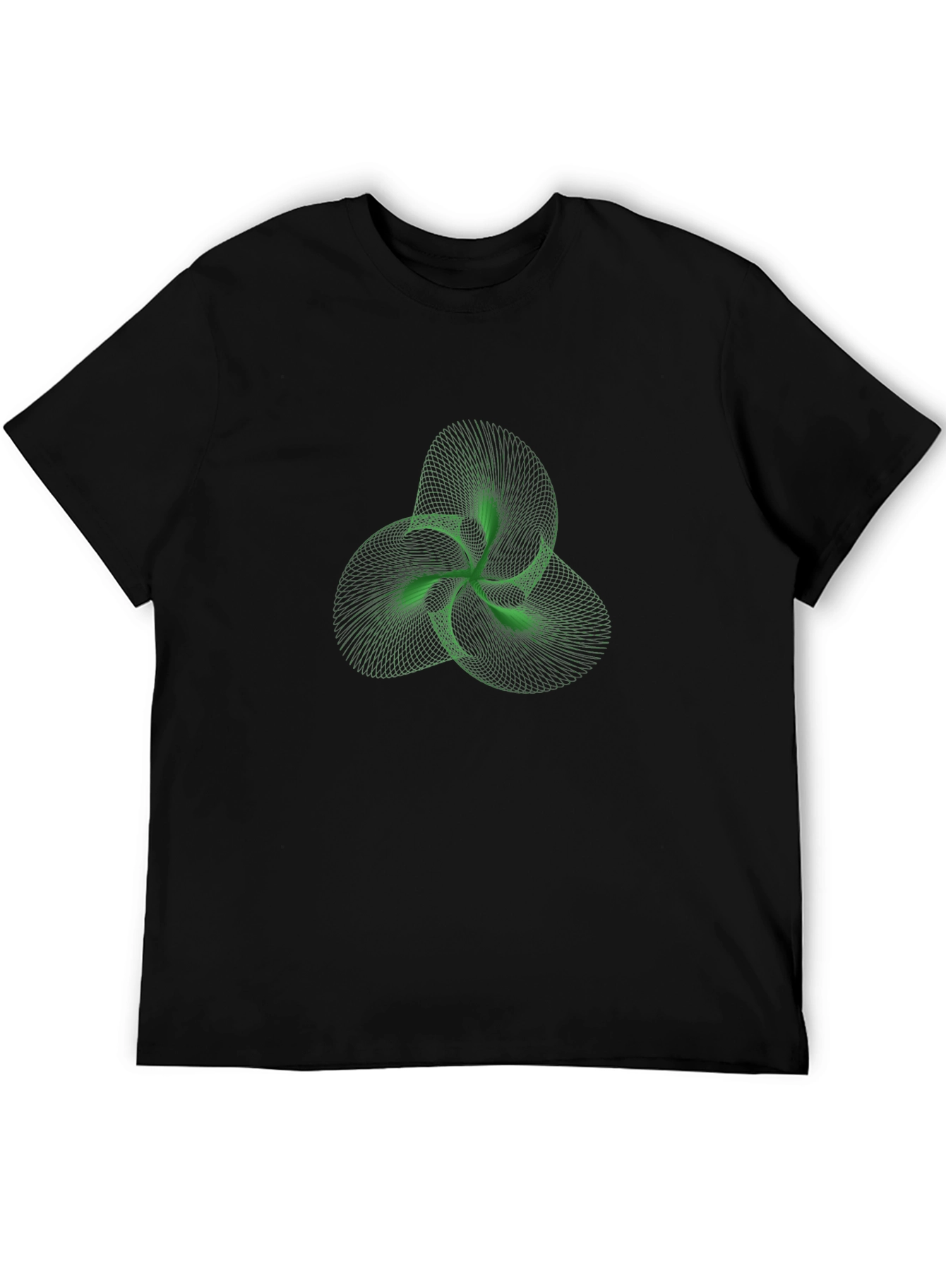 Abstract Green Trefoil Knot Graphic Tee